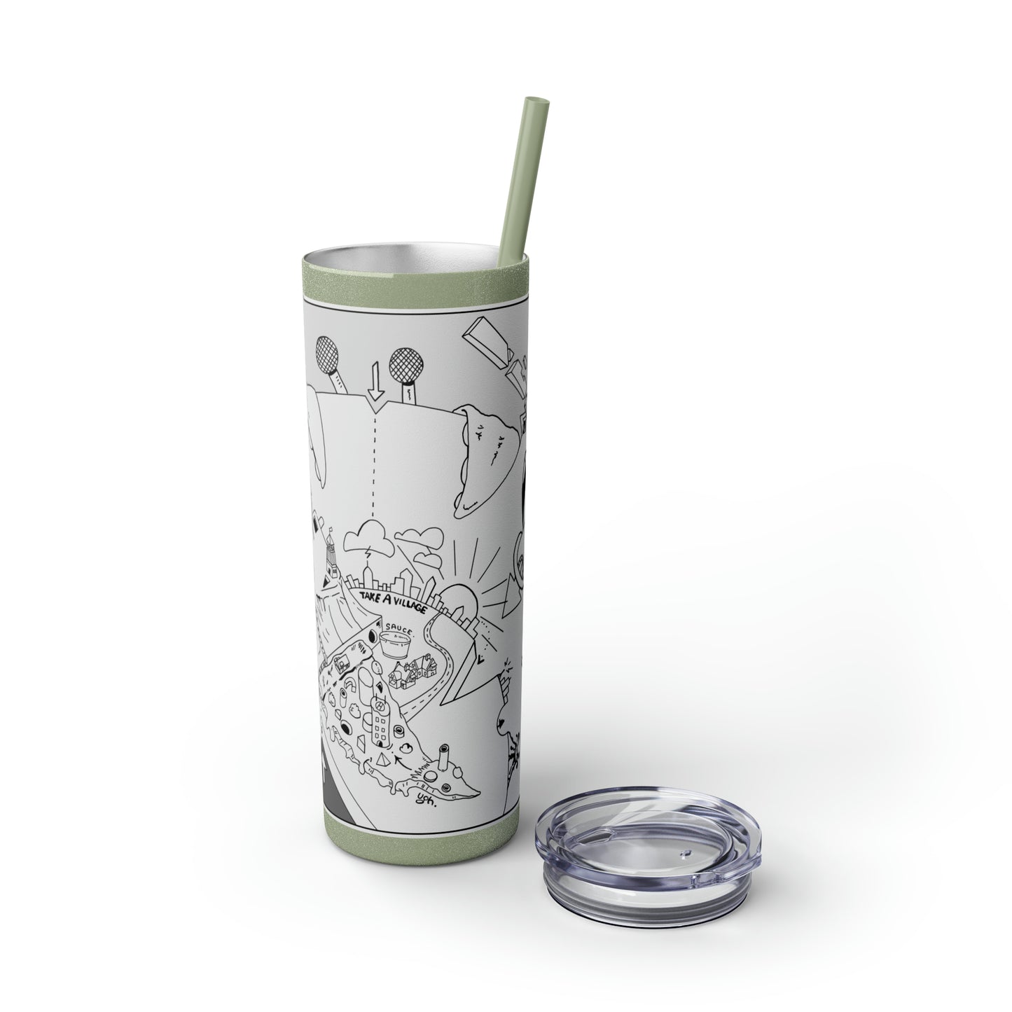 Skinny Tumbler with Straw, 20oz
