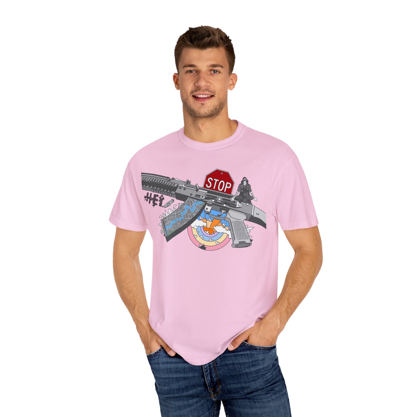 "Just Stop" Unisex Garment-Dyed T-shirt