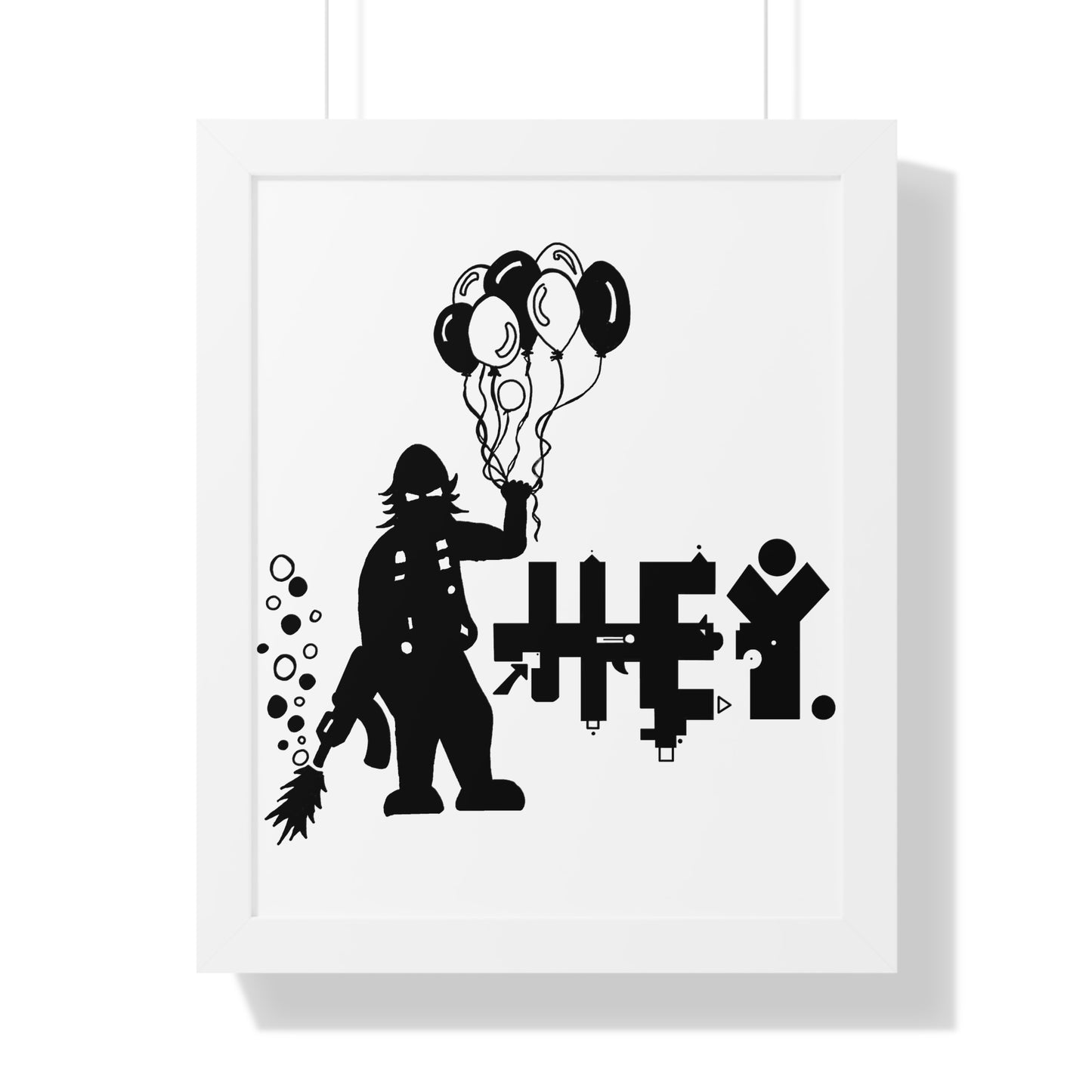 Hey. Brand Balloon Logo Framed Vertical Poster
