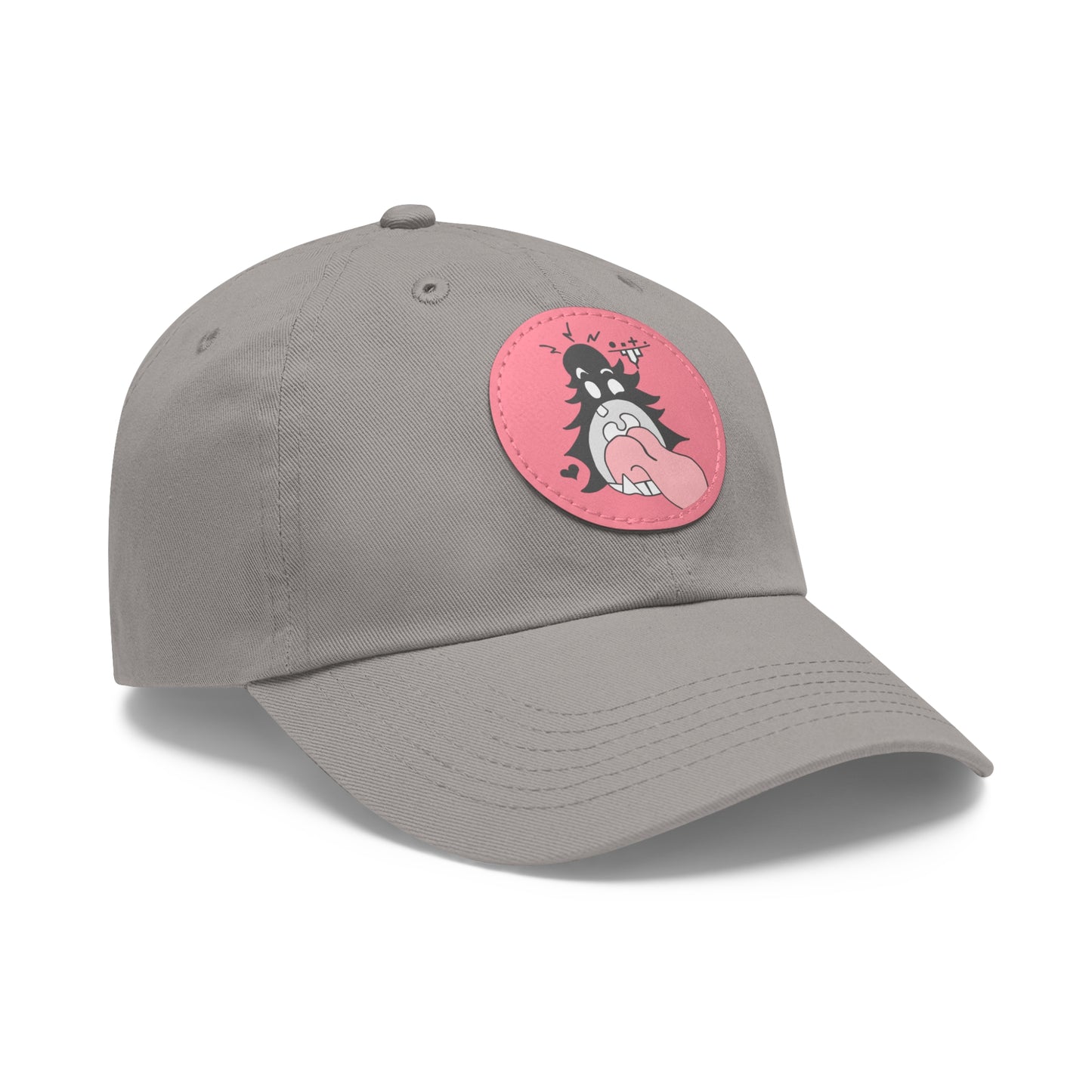 "Scrietch" Dad Hat with Leather Patch (Round)