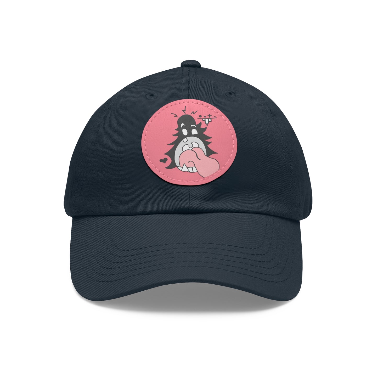 "Scrietch" Dad Hat with Leather Patch (Round)