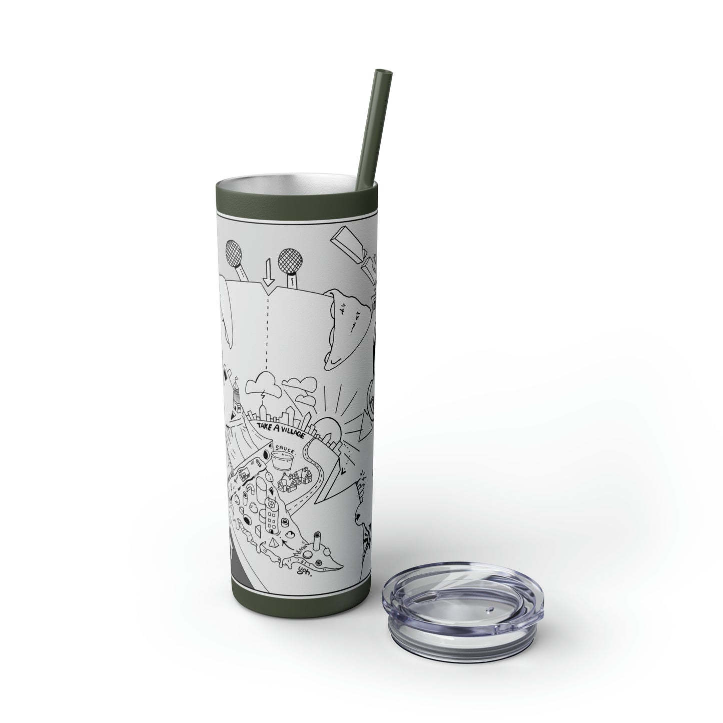 Skinny Tumbler with Straw, 20oz