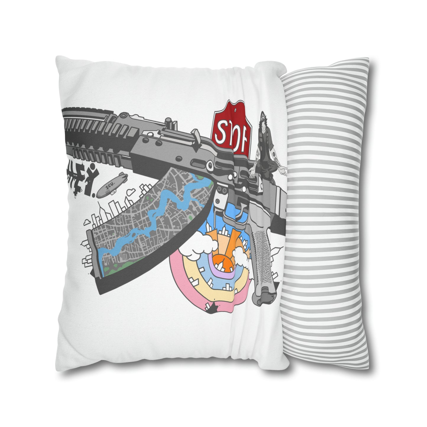 "Just Stop" Spun Polyester Square Pillow Case