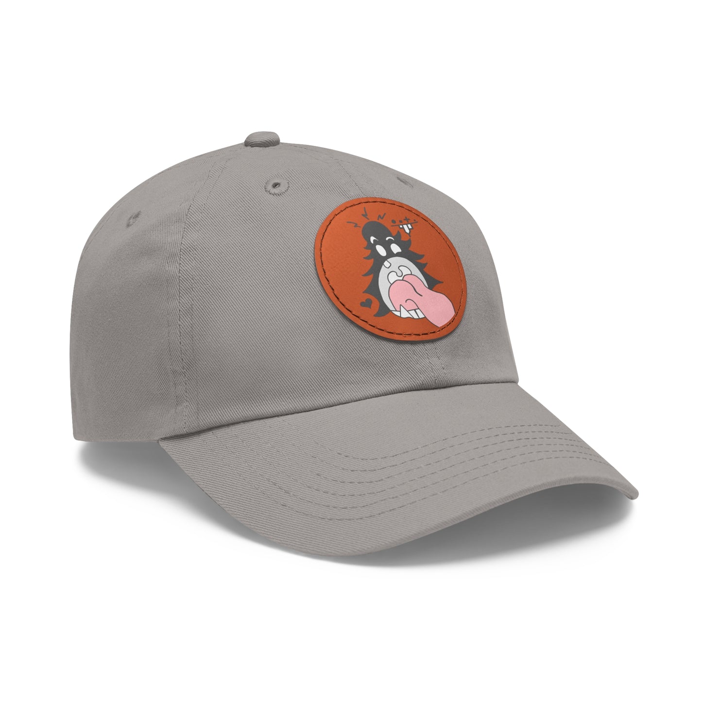 "Scrietch" Dad Hat with Leather Patch (Round)