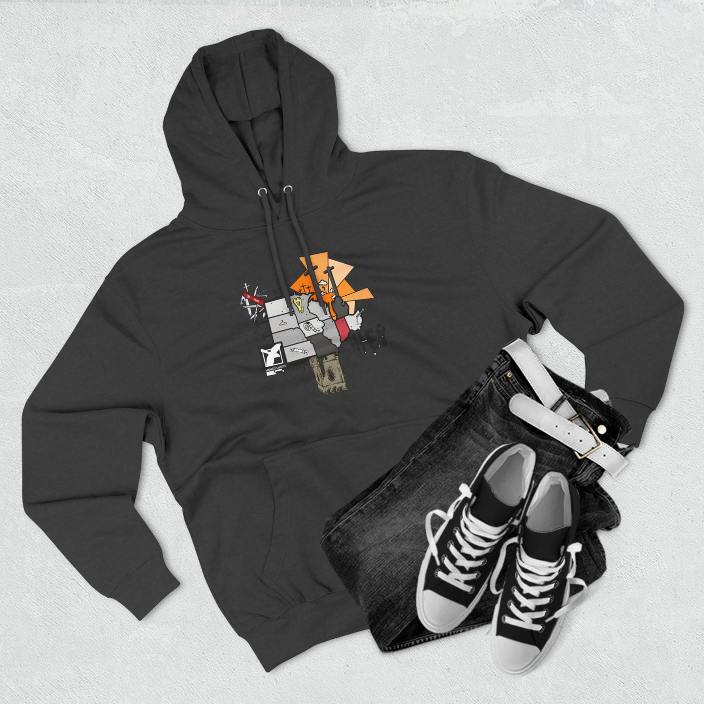 "Midwest Martyr" Three-Panel Fleece Hoodie