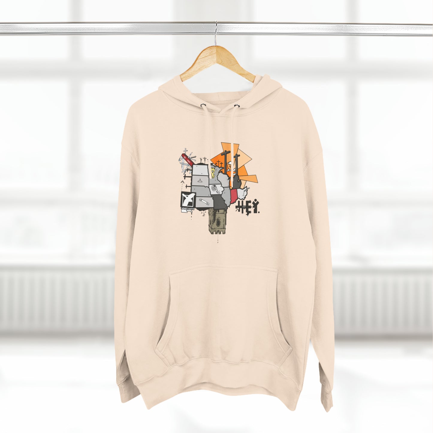 "Midwest Martyr" Three-Panel Fleece Hoodie