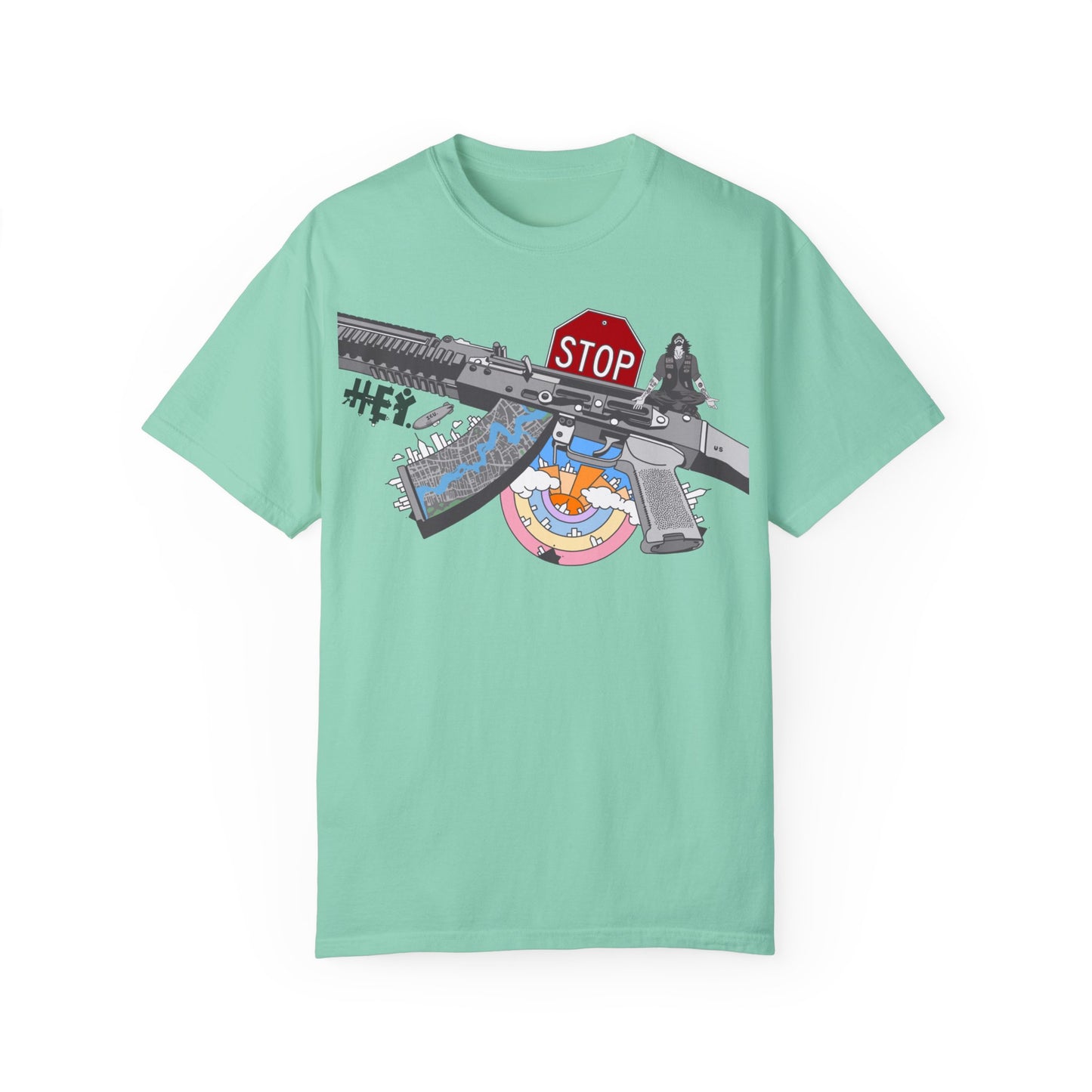 "Just Stop" Unisex Garment-Dyed T-shirt