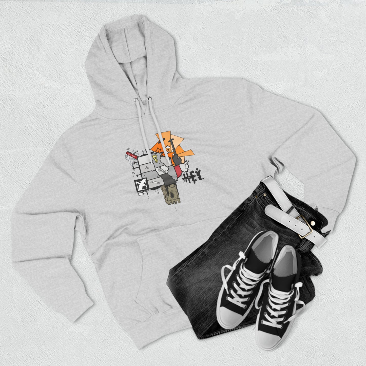 "Midwest Martyr" Three-Panel Fleece Hoodie