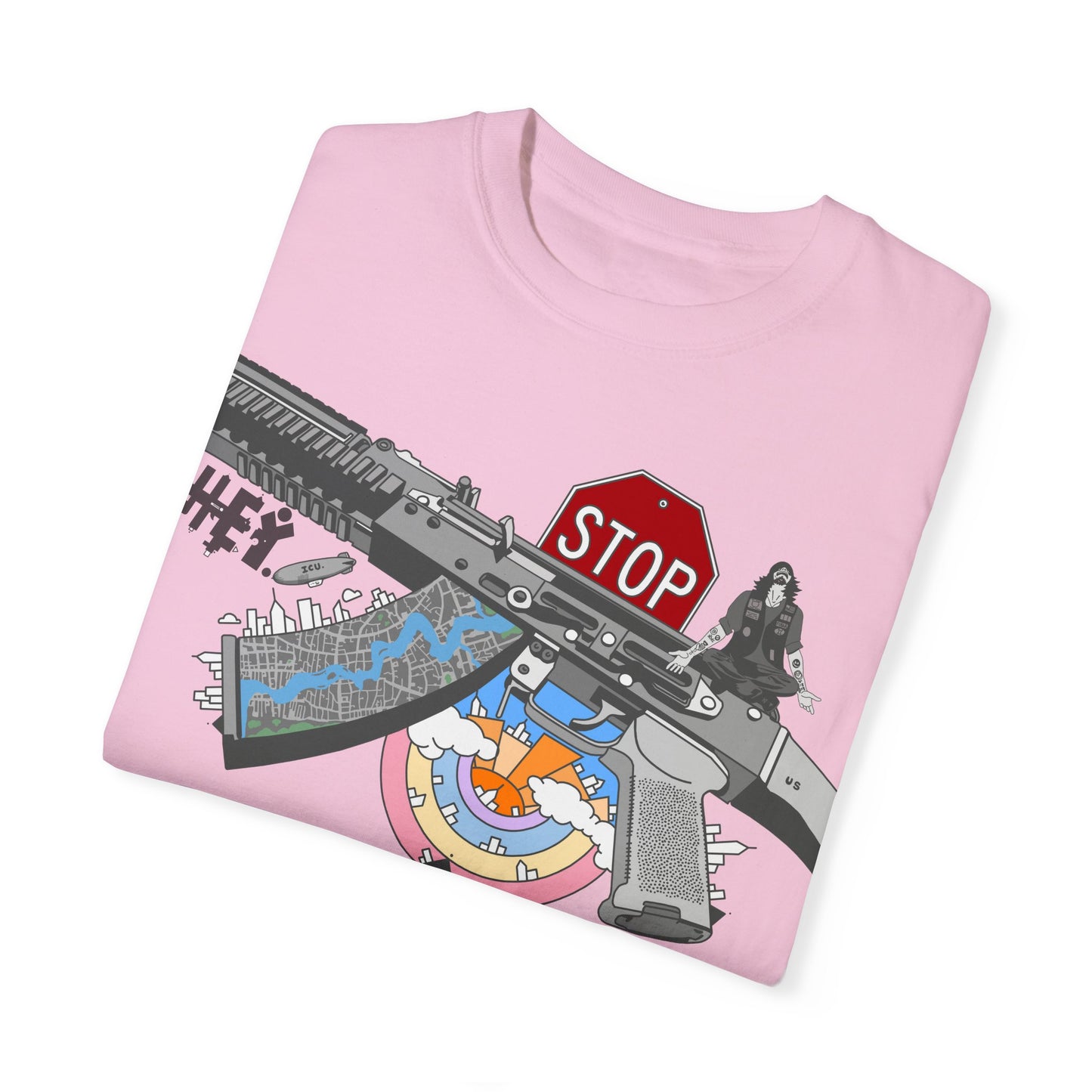 "Just Stop" Unisex Garment-Dyed T-shirt