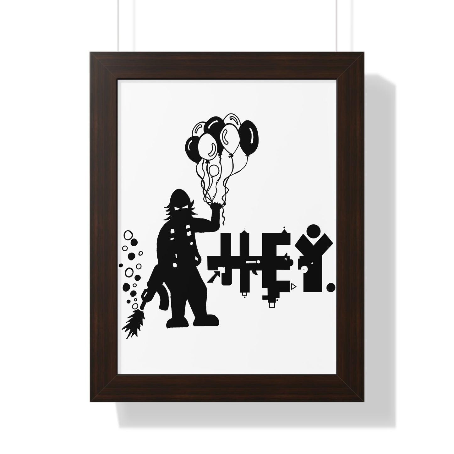 Hey. Brand Balloon Logo Framed Vertical Poster