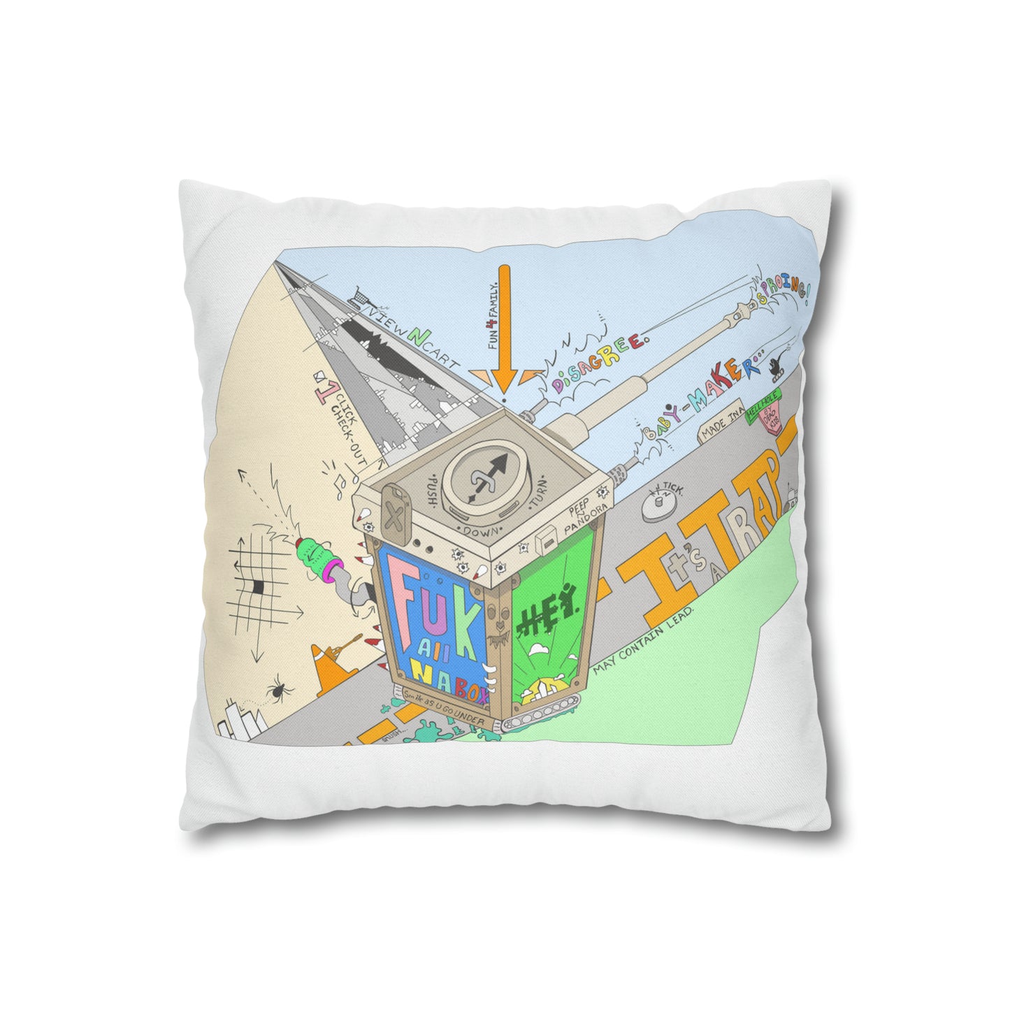 "Just Stop" Spun Polyester Square Pillow Case