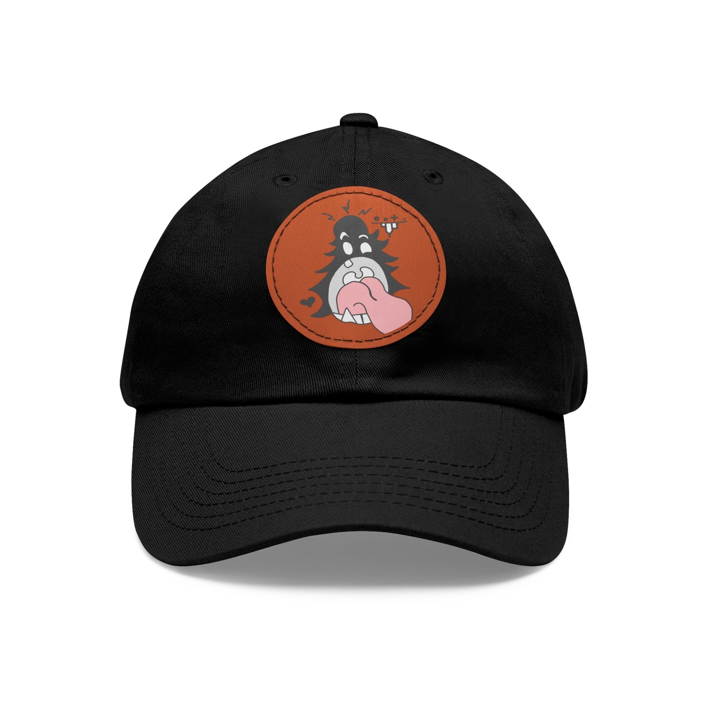 "Scrietch" Dad Hat with Leather Patch (Round)