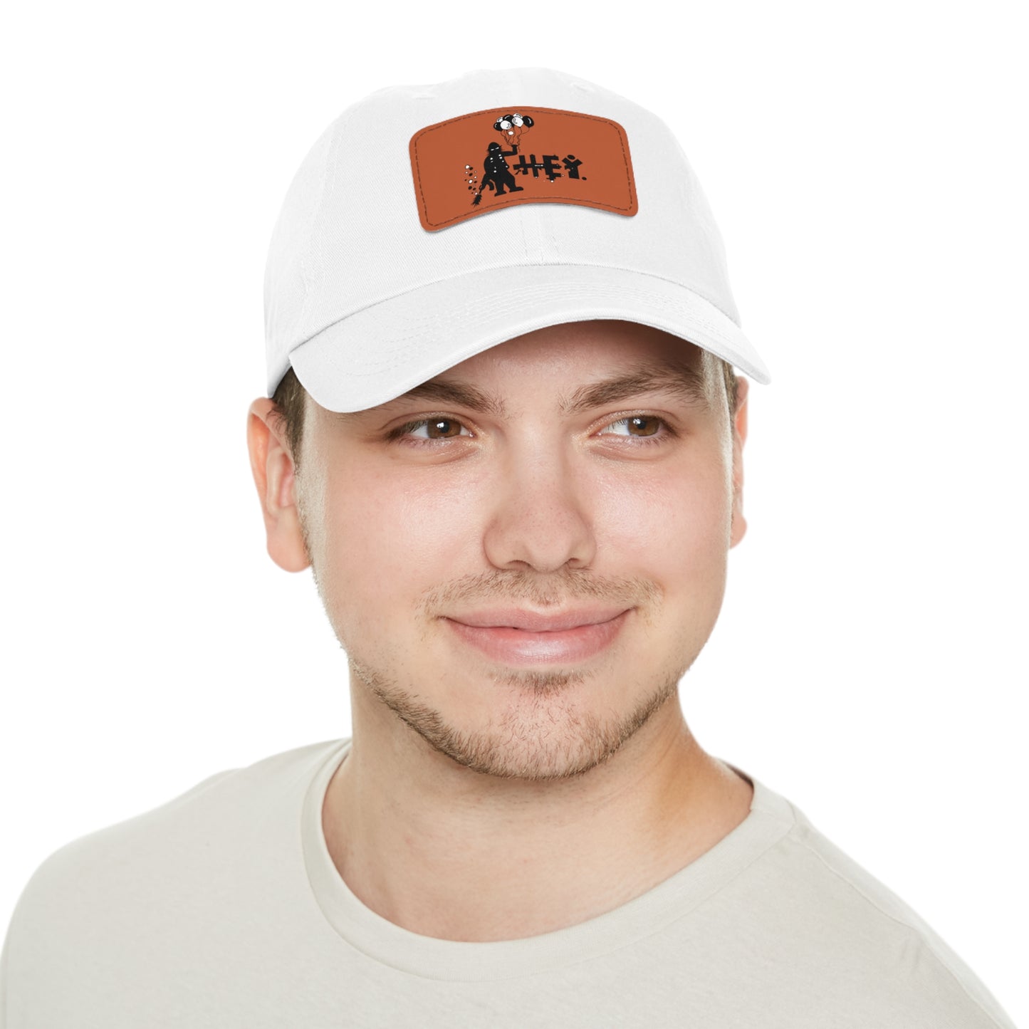 Hey Balloons Logo Dad Hat with Leather Patch (Rectangle)