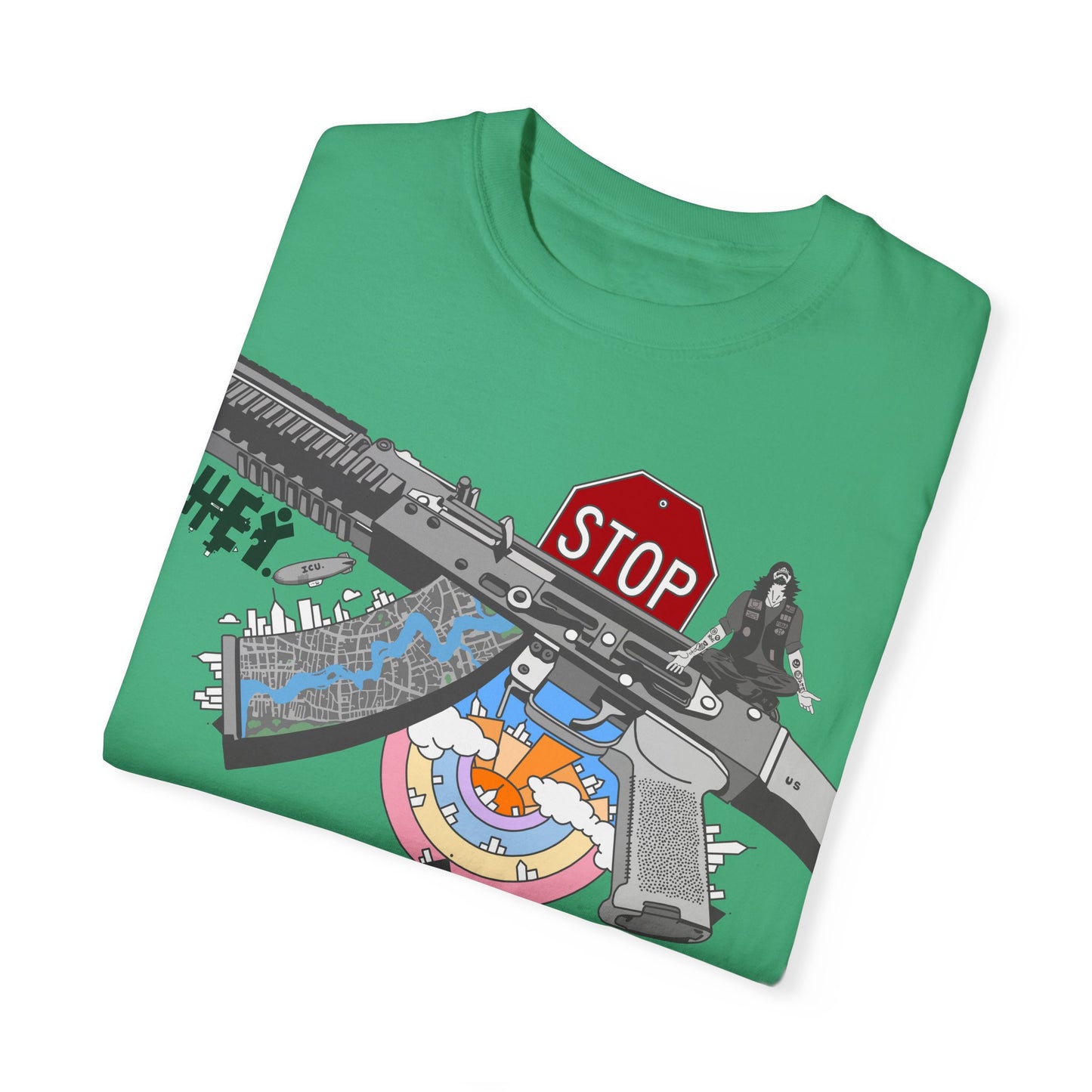 "Just Stop" Unisex Garment-Dyed T-shirt