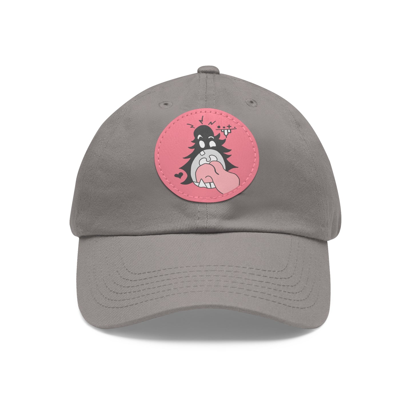 "Scrietch" Dad Hat with Leather Patch (Round)
