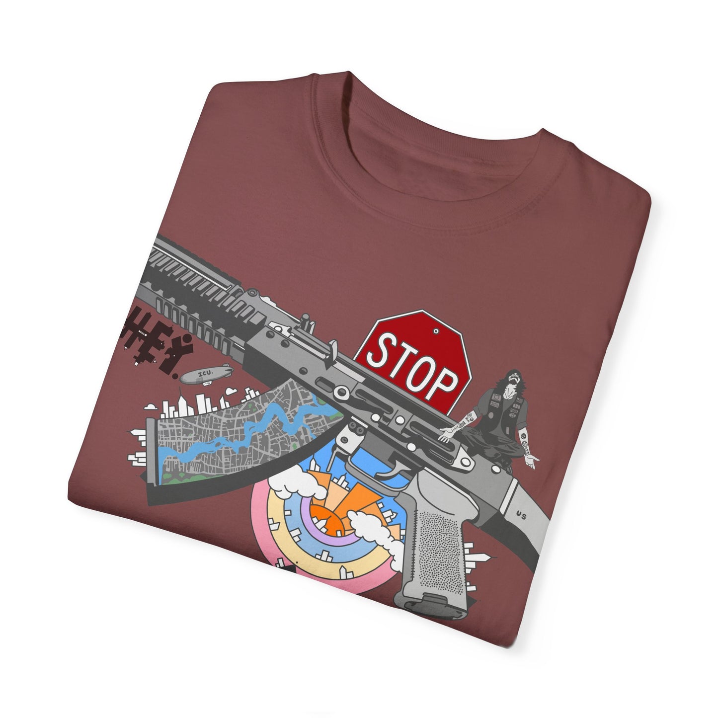 "Just Stop" Unisex Garment-Dyed T-shirt