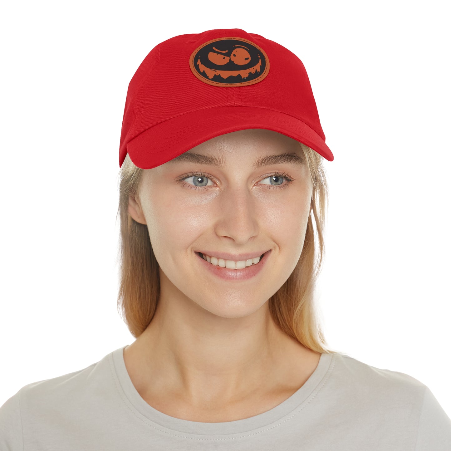 "Twitchy" Dad Hat with Leather Patch (Round)
