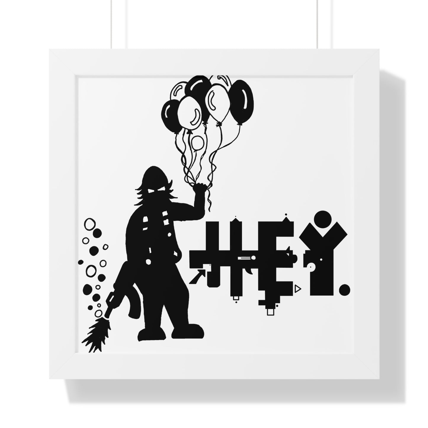 Hey. Brand Balloon Logo Framed Vertical Poster
