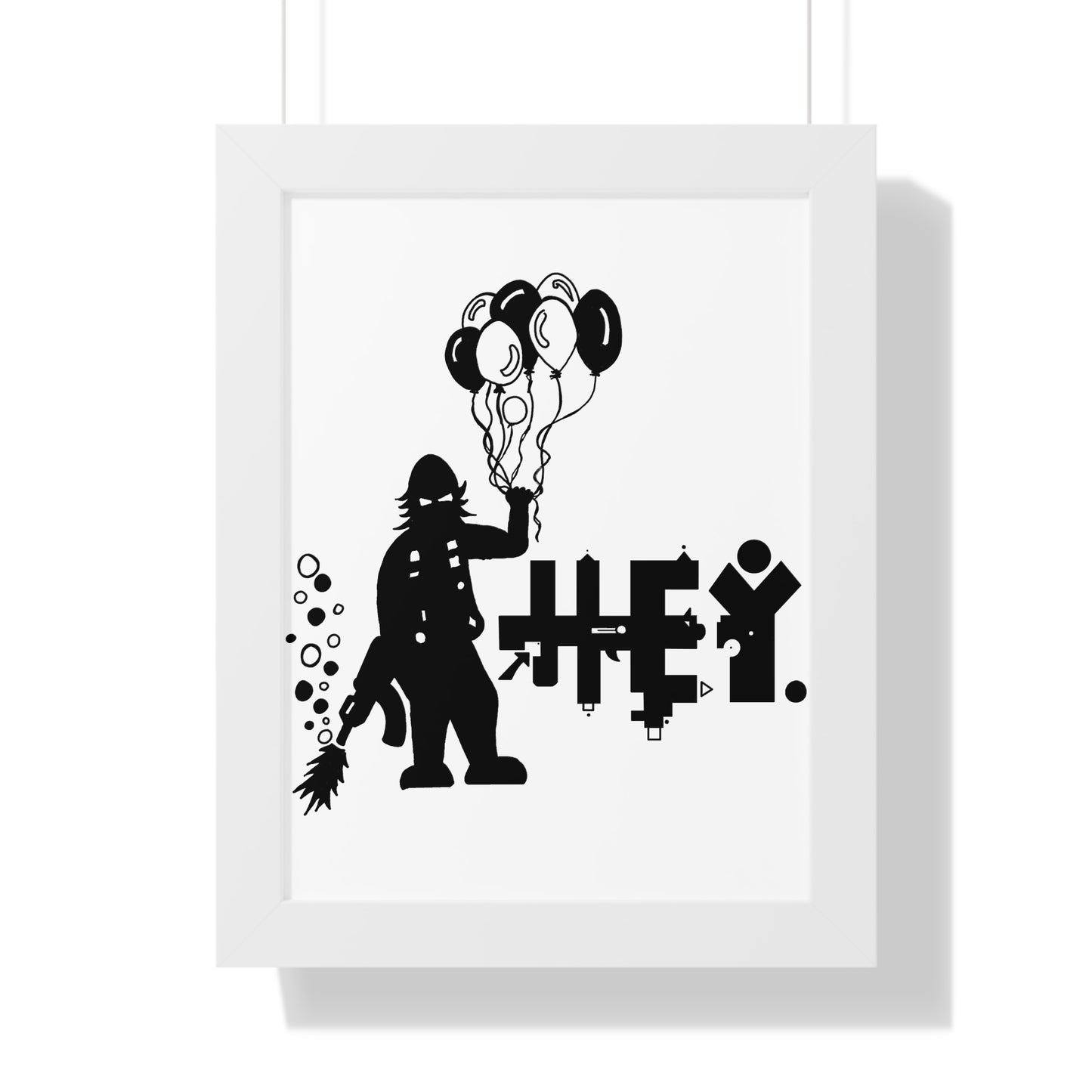 Hey. Brand Balloon Logo Framed Vertical Poster