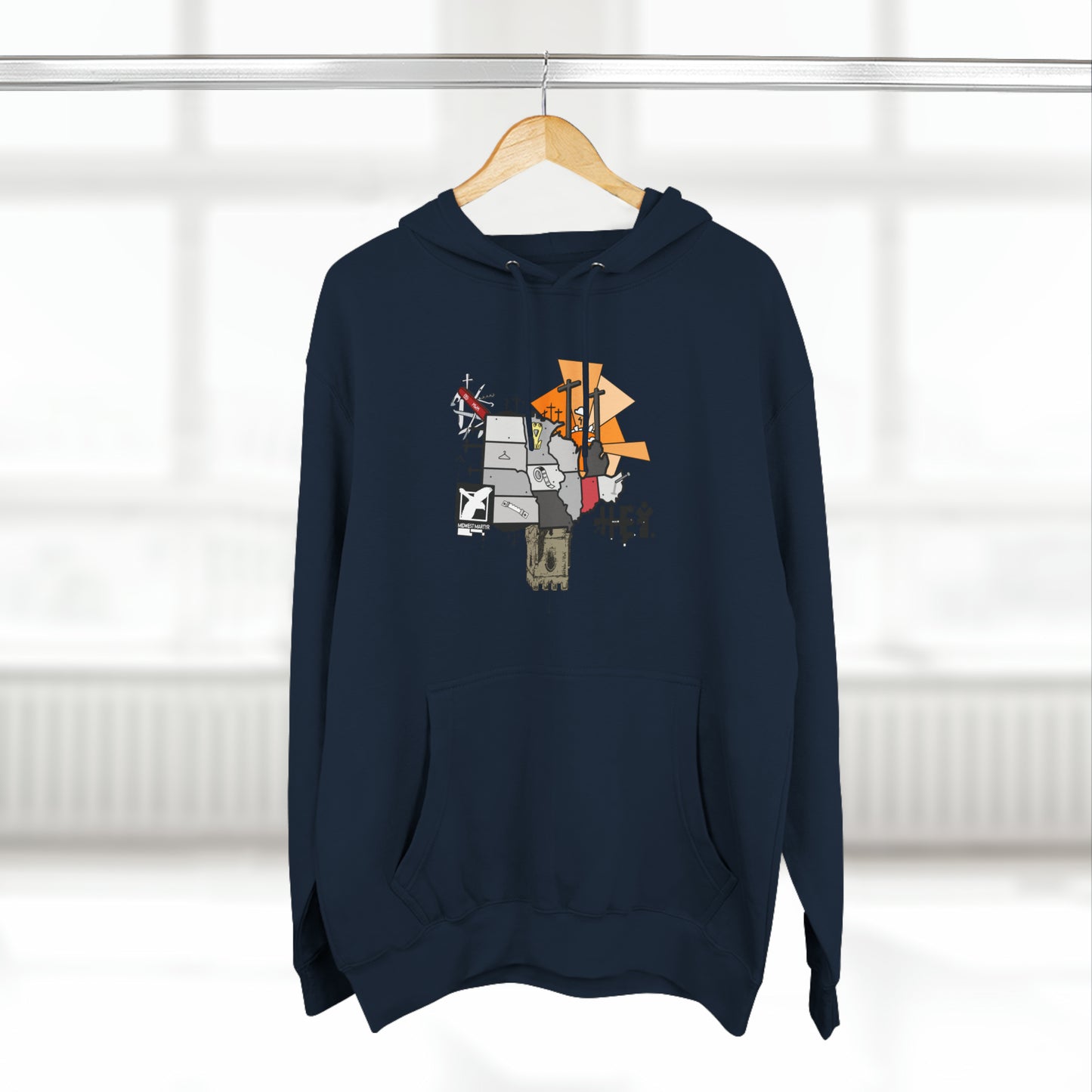 "Midwest Martyr" Three-Panel Fleece Hoodie