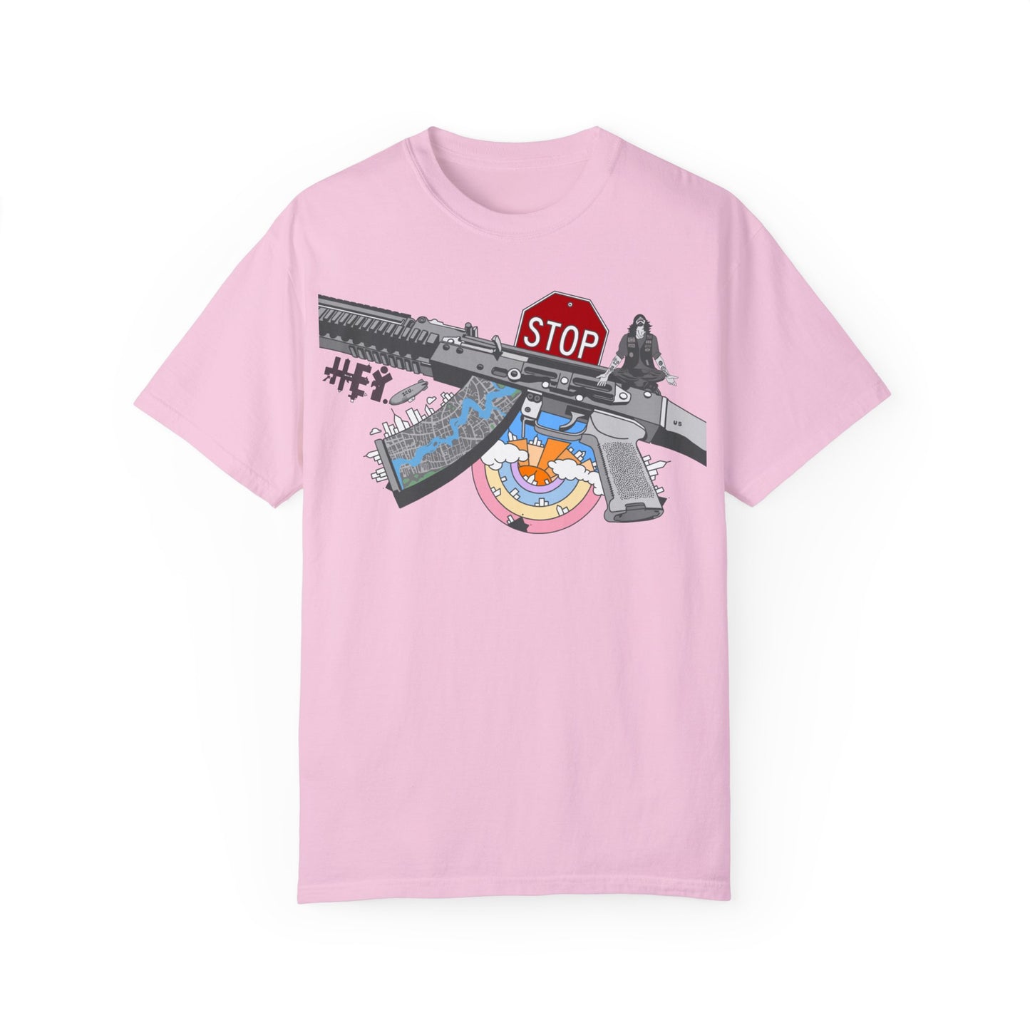 "Just Stop" Unisex Garment-Dyed T-shirt