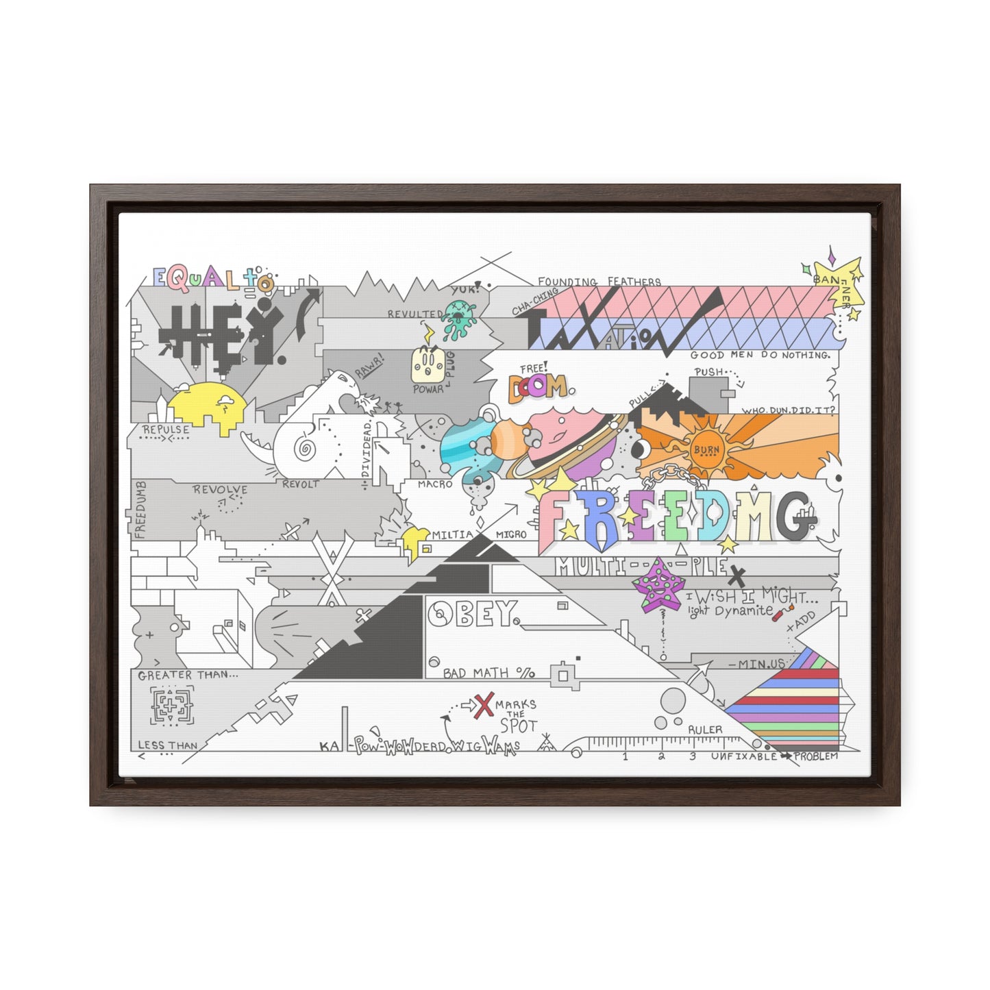 Official Hey. Flag Wall Art now for sale! Gallery Canvas Wraps, Horizontal Frame