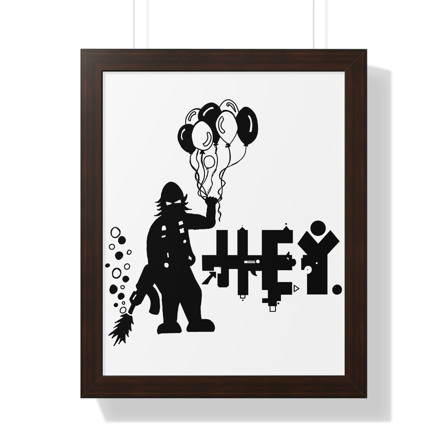 Hey. Brand Balloon Logo Framed Vertical Poster
