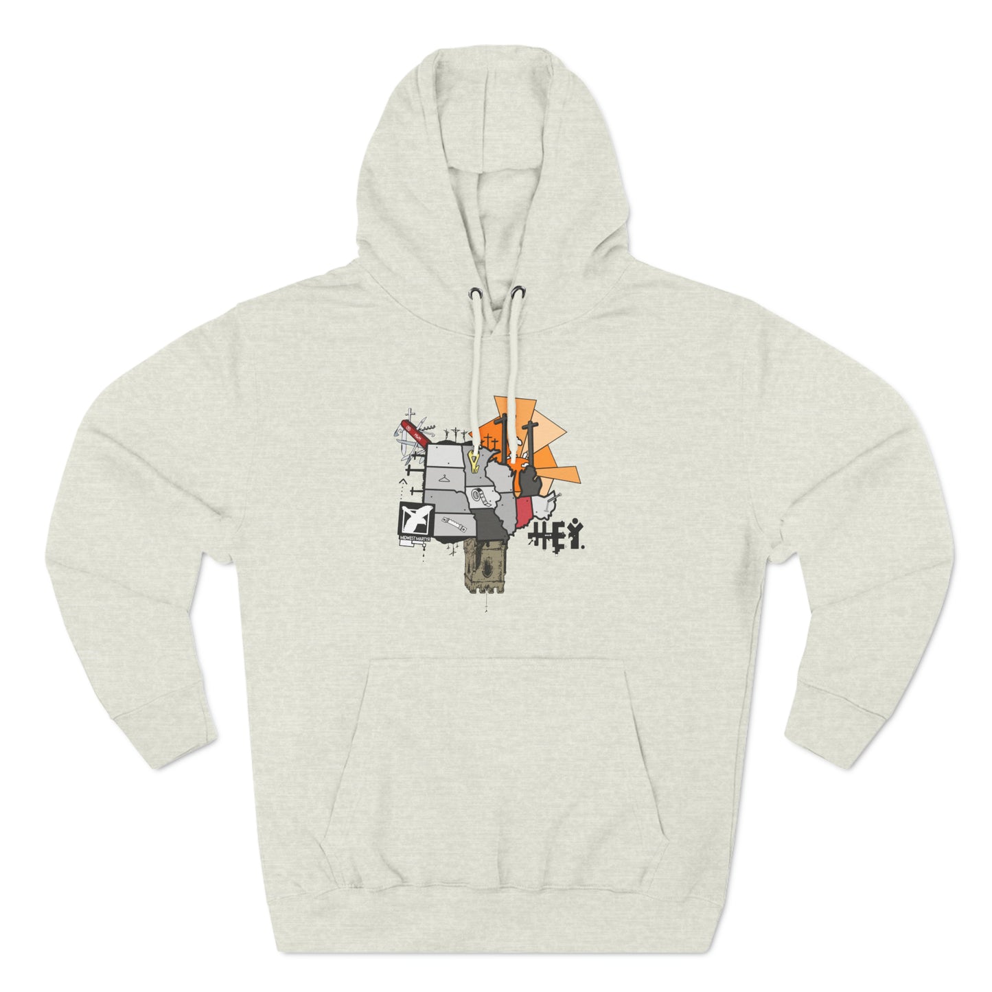 "Midwest Martyr" Three-Panel Fleece Hoodie