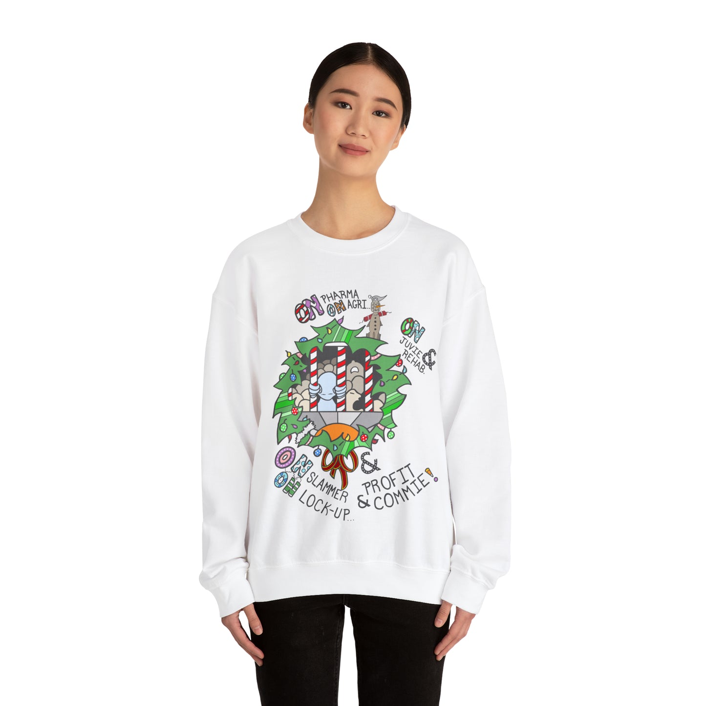 "On Profit! On Commie!" Unisex Heavy Blend™ Crewneck Sweatshirt
