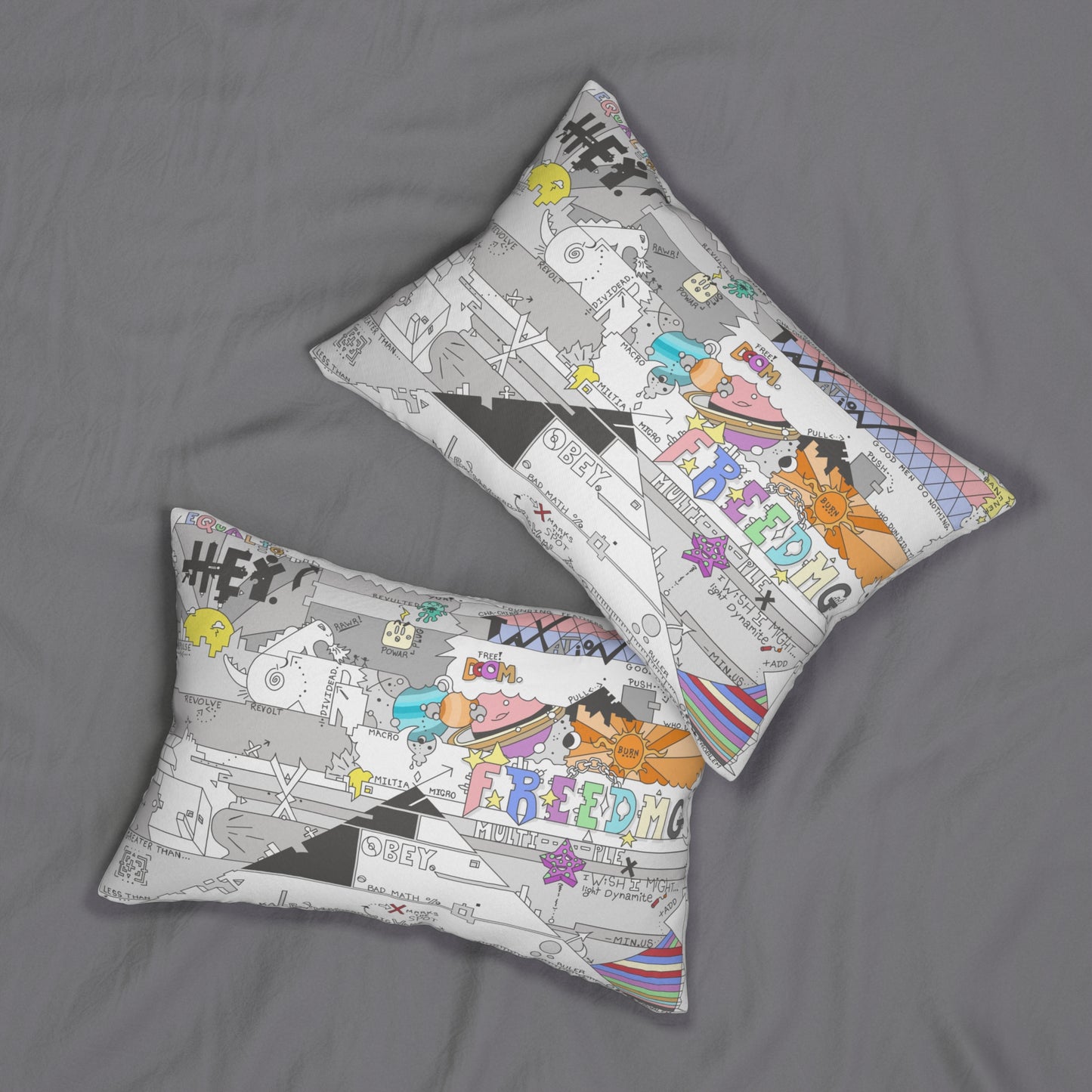 The Official "Hey Flag" Spun Polyester Lumbar Pillow