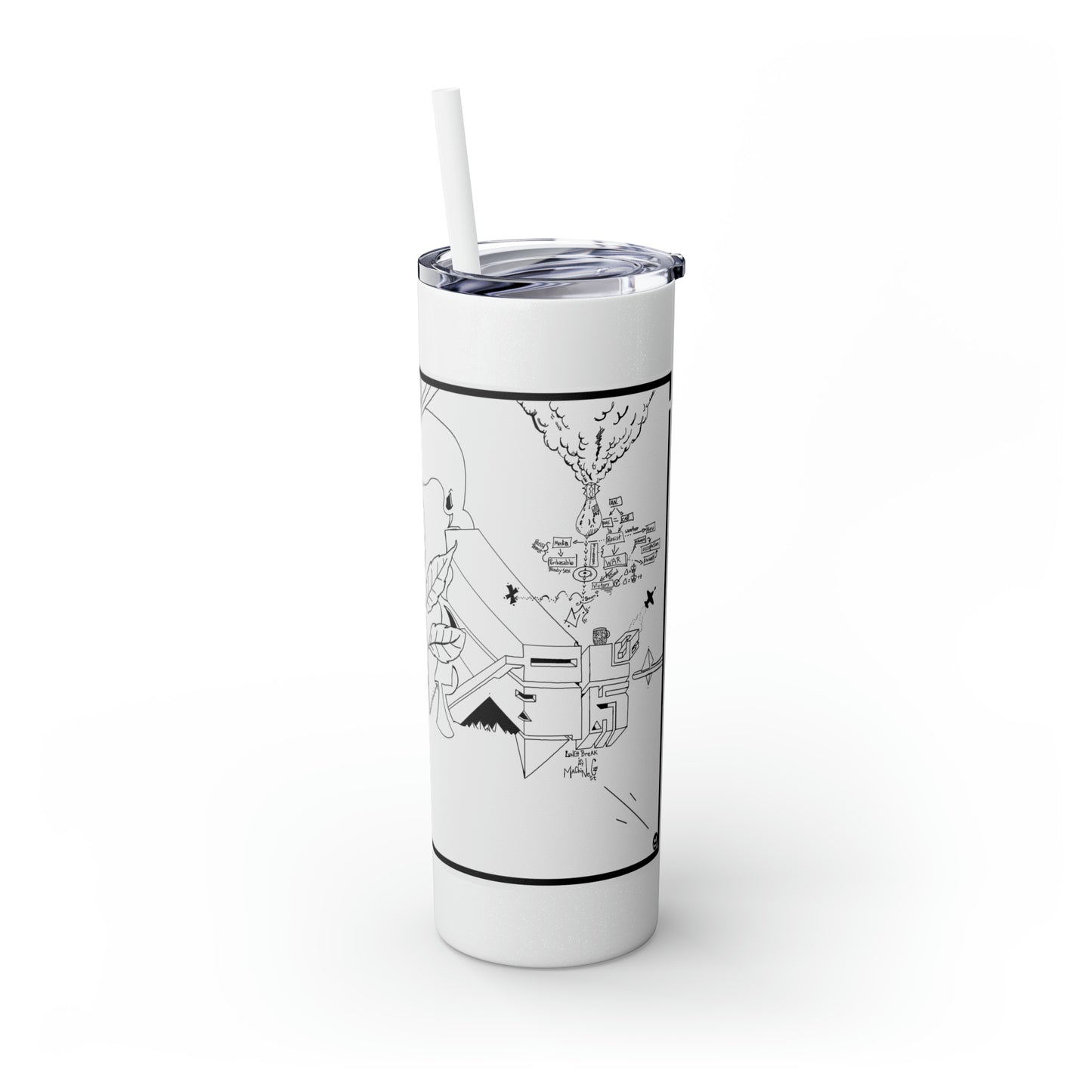 Skinny Tumbler with Straw, 20oz