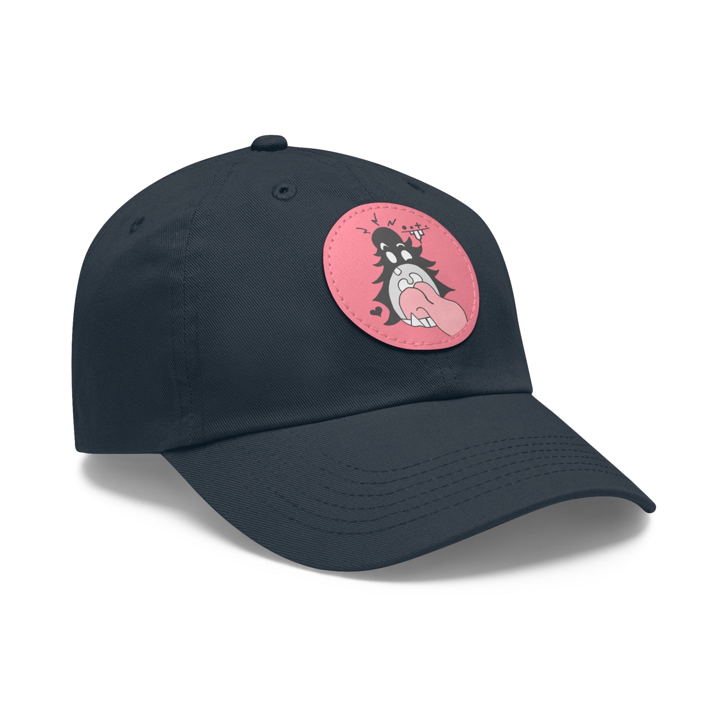 "Scrietch" Dad Hat with Leather Patch (Round)