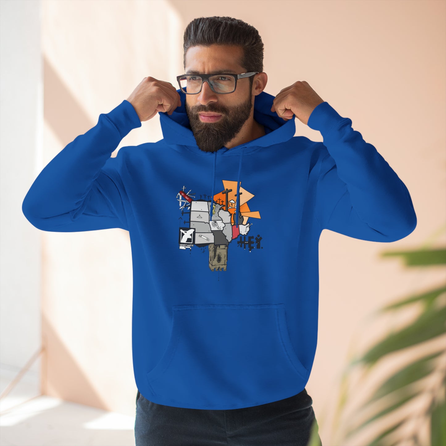 "Midwest Martyr" Three-Panel Fleece Hoodie