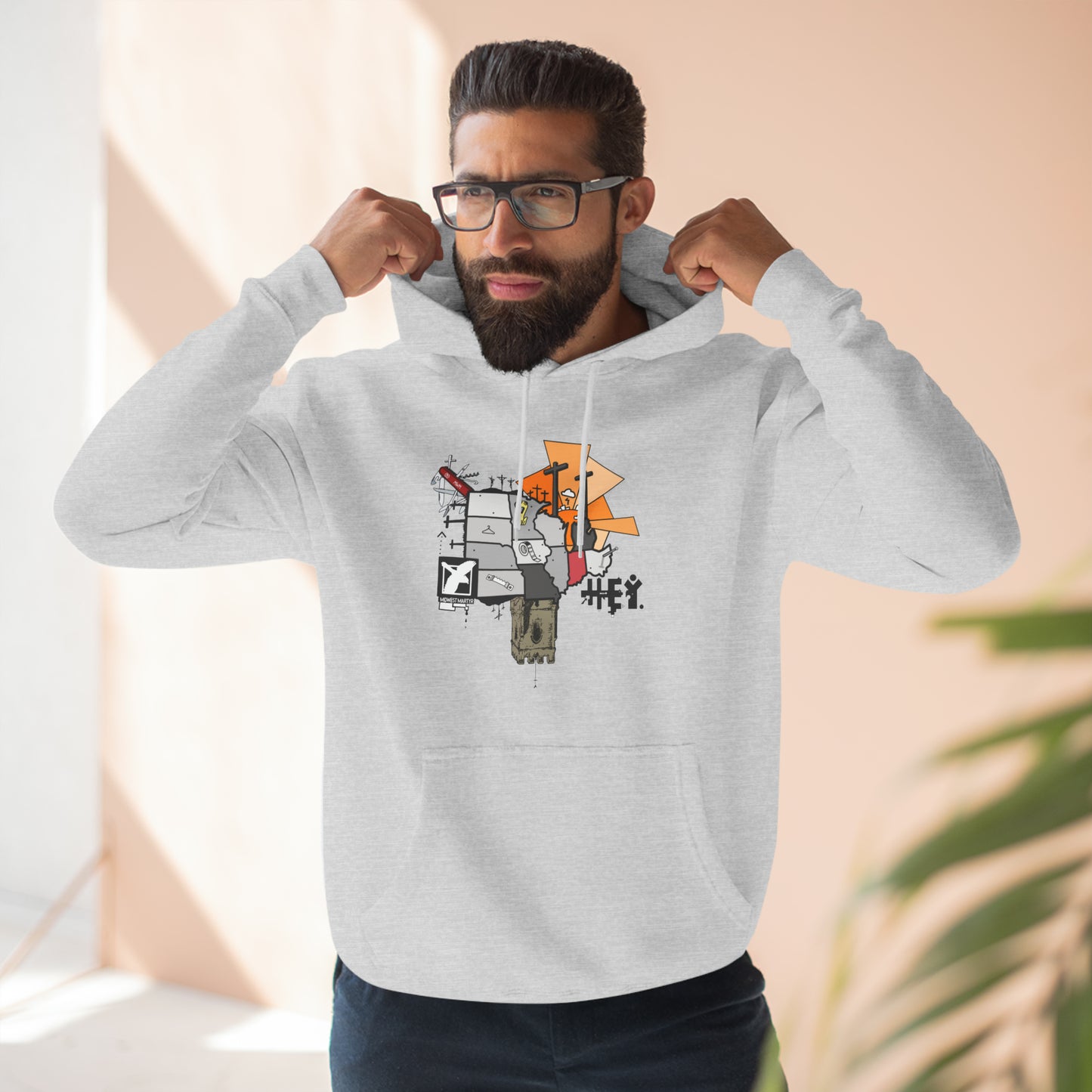 "Midwest Martyr" Three-Panel Fleece Hoodie