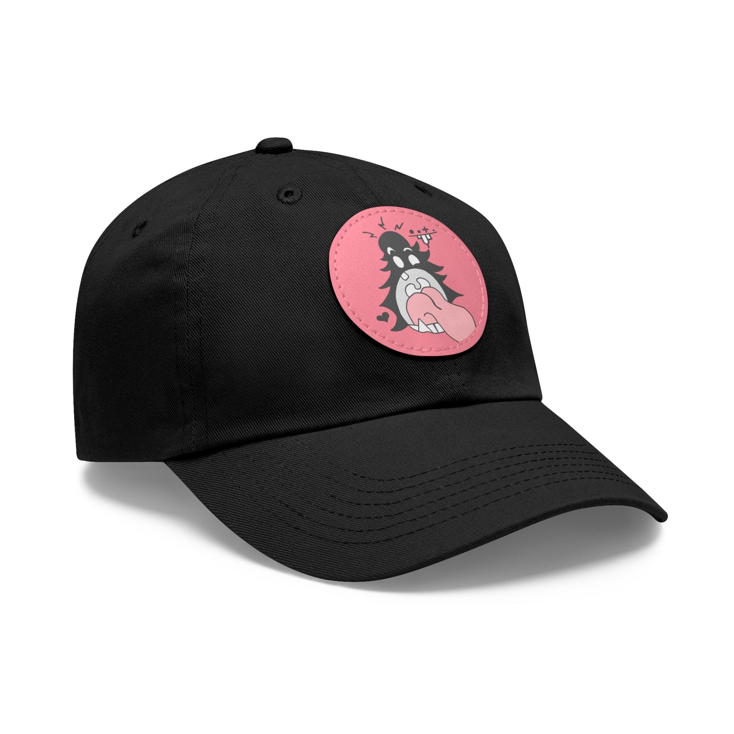 "Scrietch" Dad Hat with Leather Patch (Round)