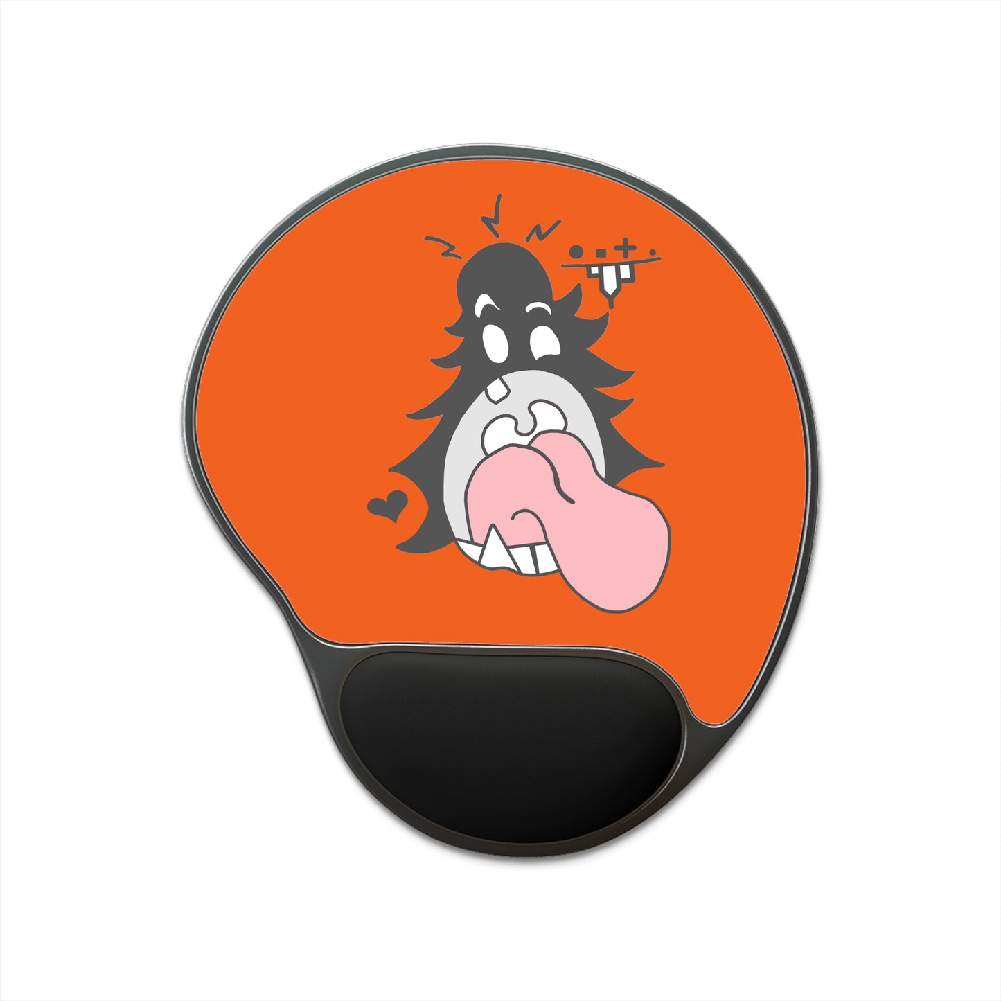 "Scrietch" Mouse Pad With Wrist Rest (Orange)