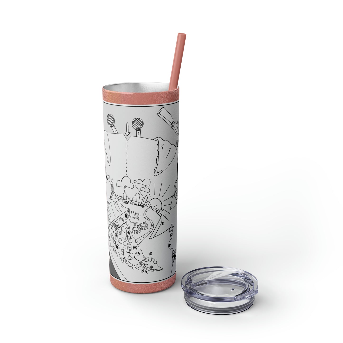 Skinny Tumbler with Straw, 20oz