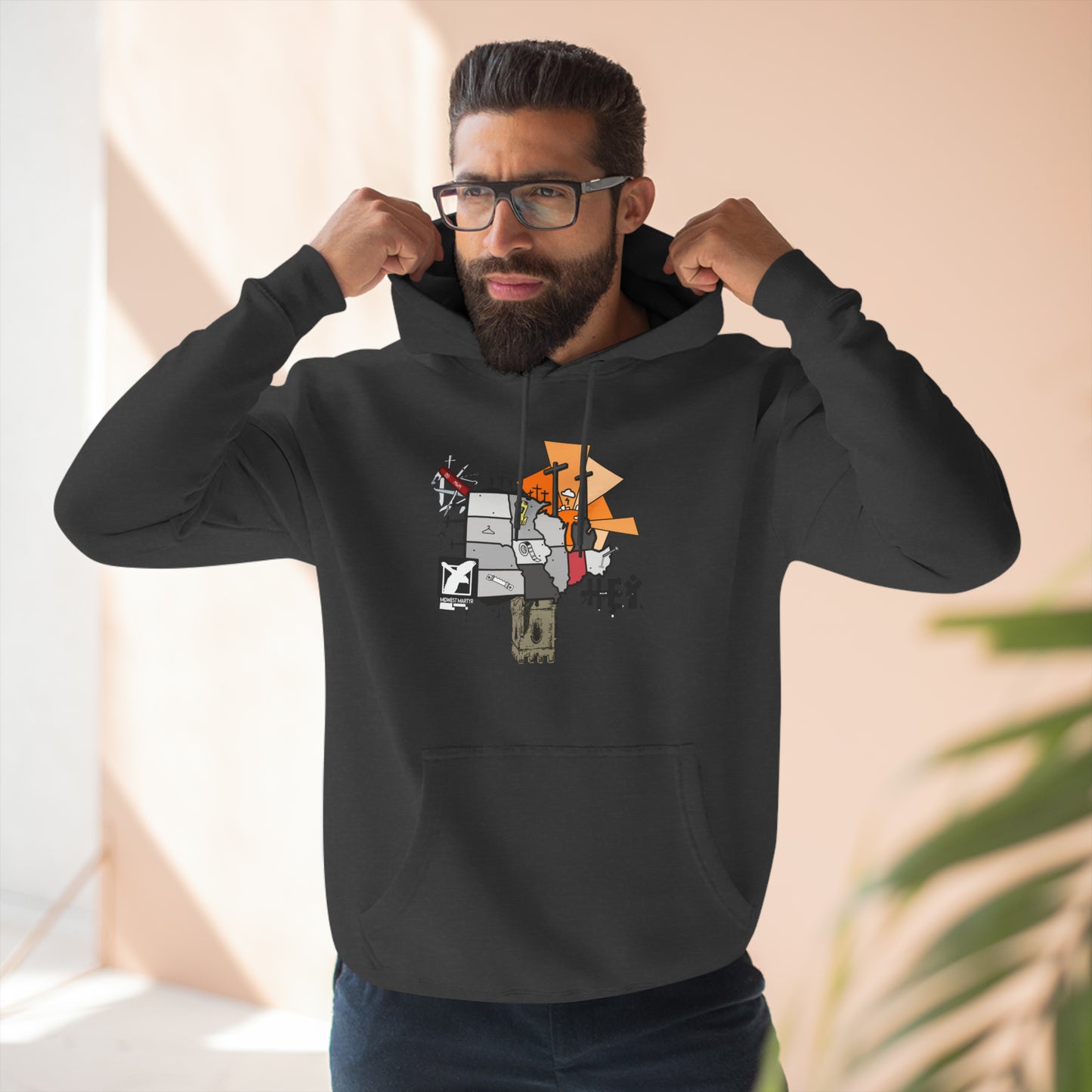 "Midwest Martyr" Three-Panel Fleece Hoodie