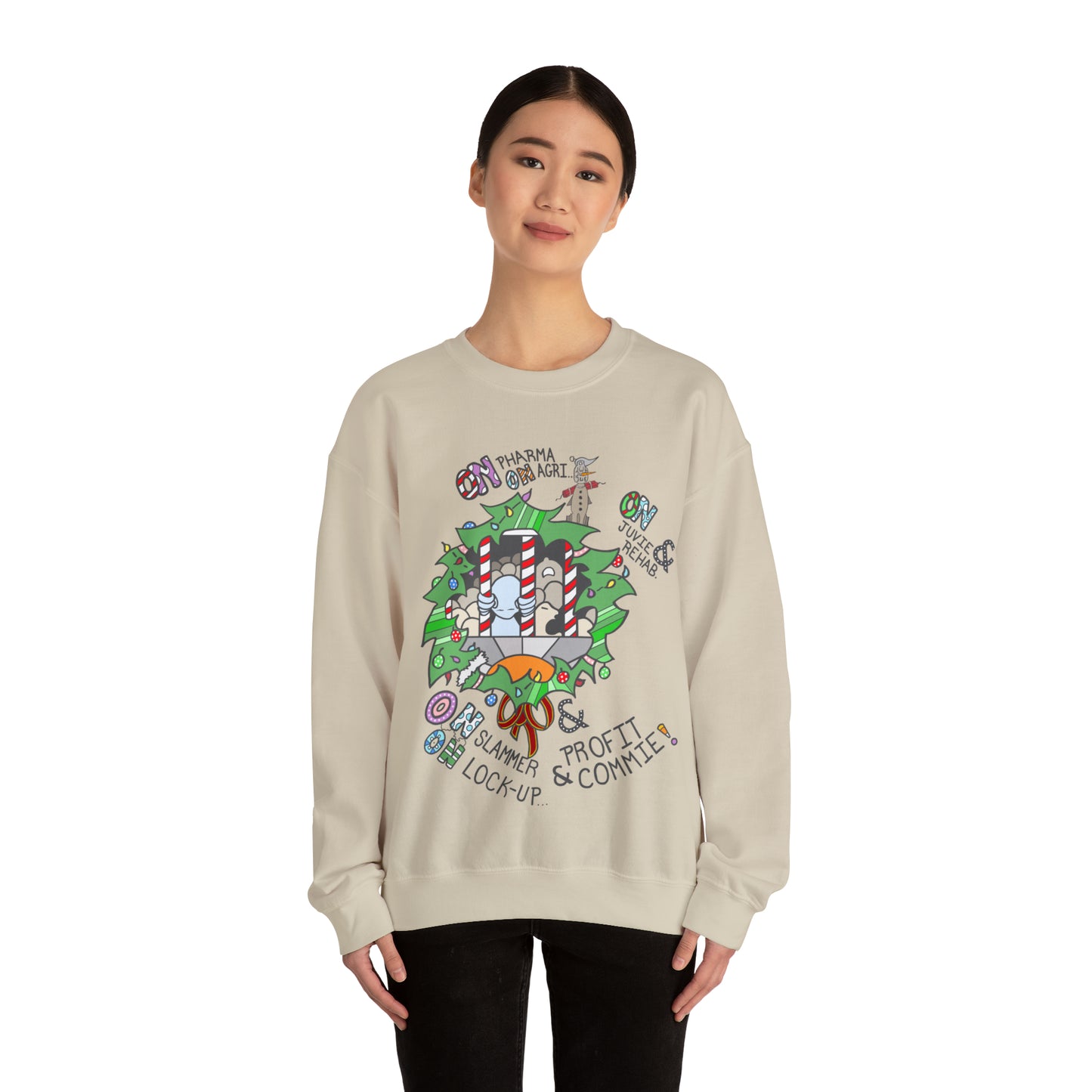 "On Profit! On Commie!" Unisex Heavy Blend™ Crewneck Sweatshirt