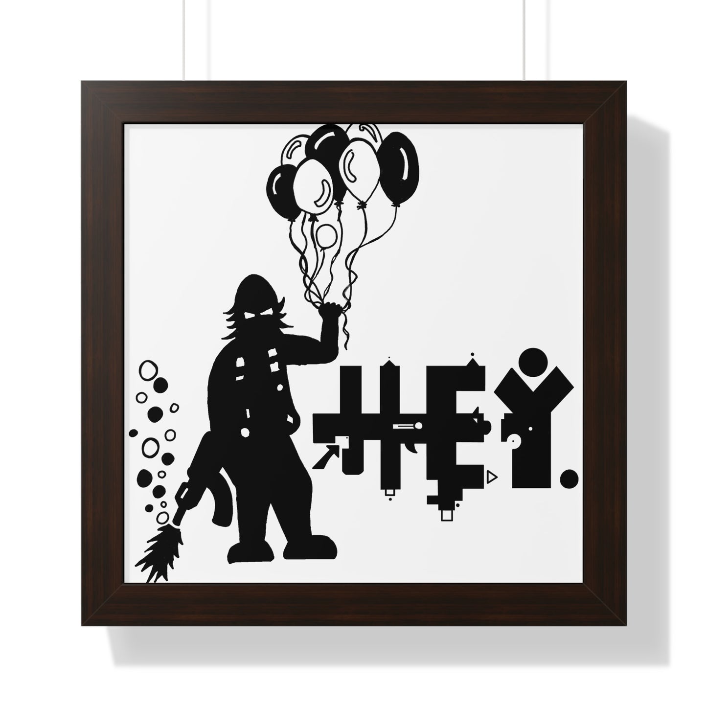 Hey. Brand Balloon Logo Framed Vertical Poster