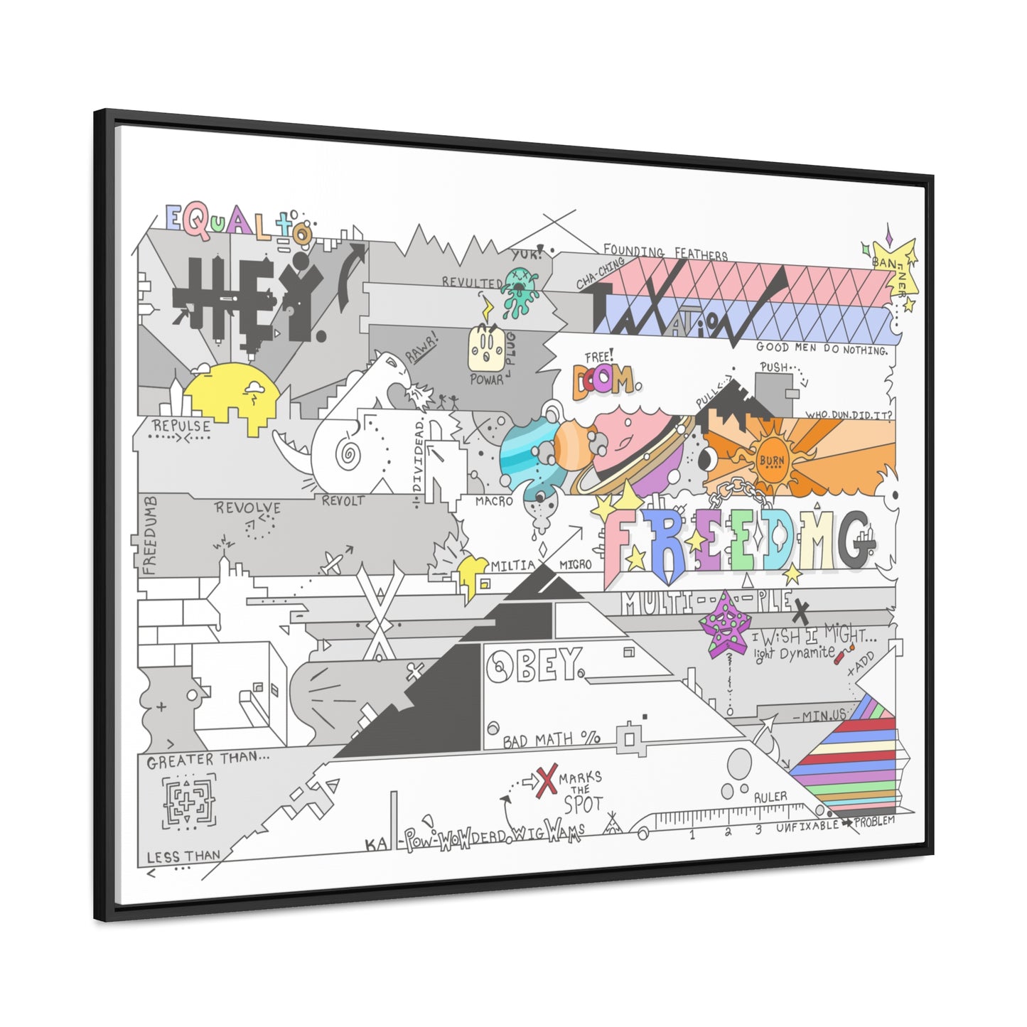 Official Hey. Flag Wall Art now for sale! Gallery Canvas Wraps, Horizontal Frame