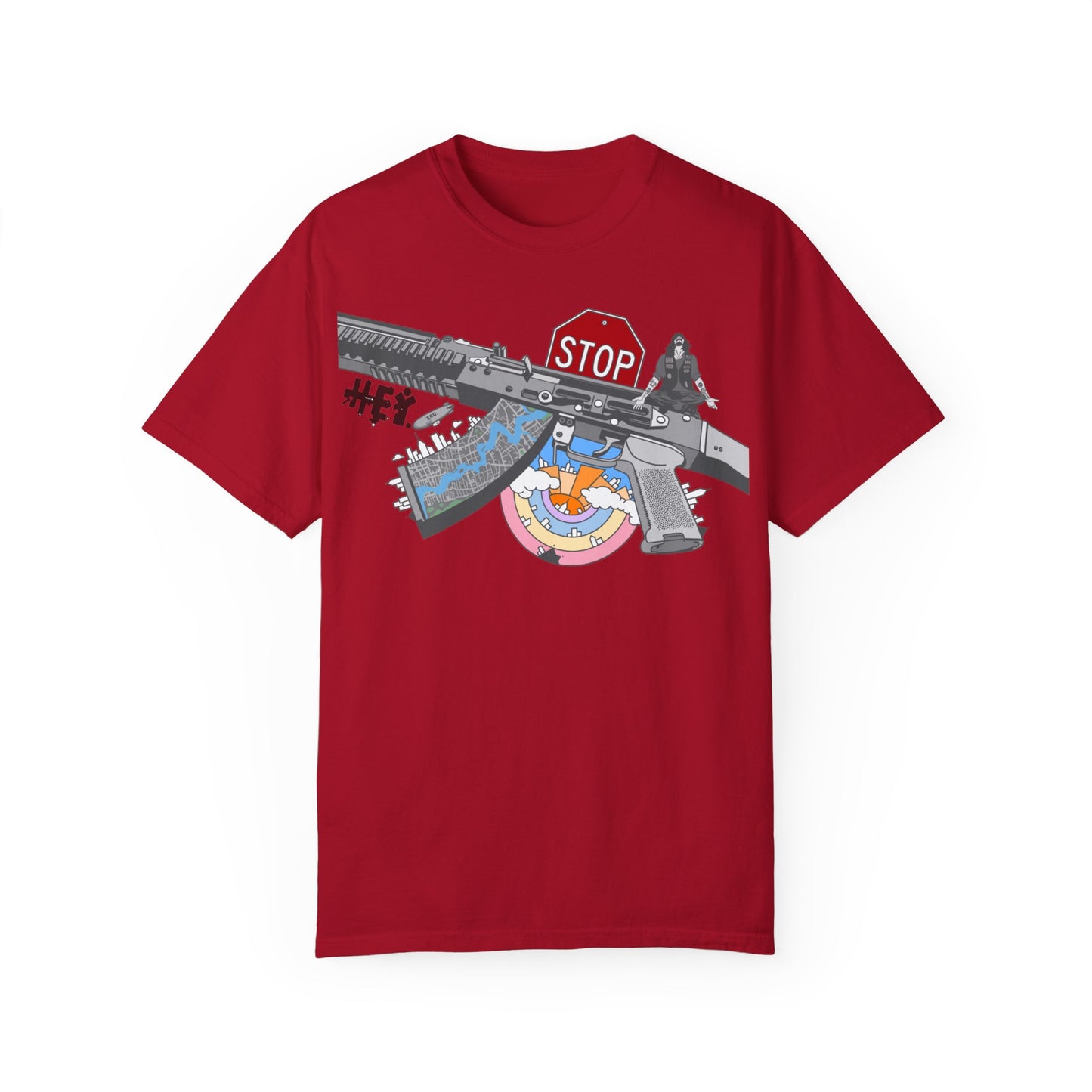 "Just Stop" Unisex Garment-Dyed T-shirt
