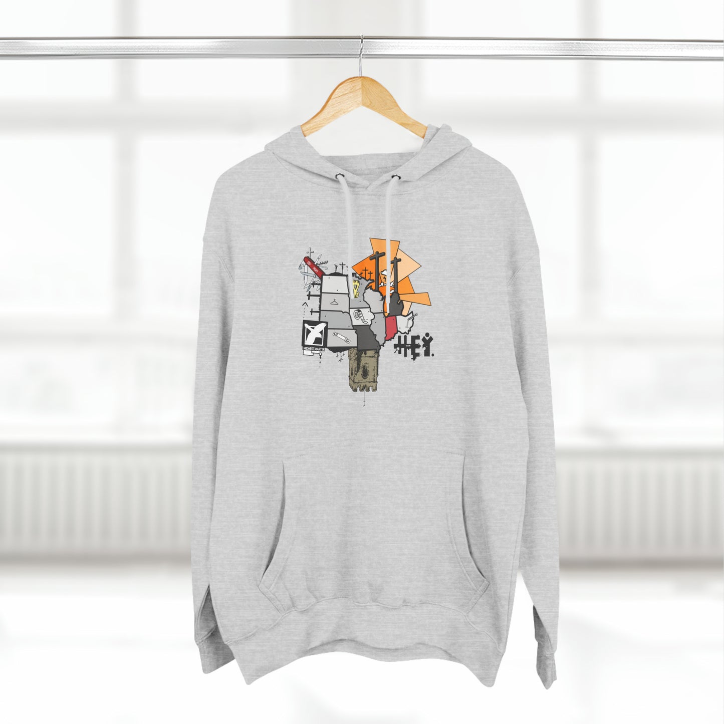 "Midwest Martyr" Three-Panel Fleece Hoodie