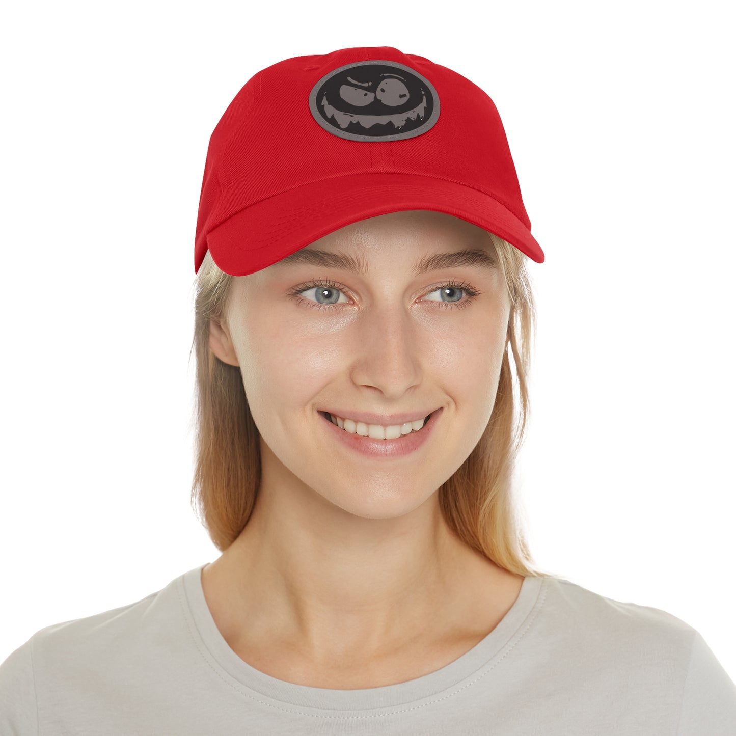 "Twitchy" Dad Hat with Leather Patch (Round)