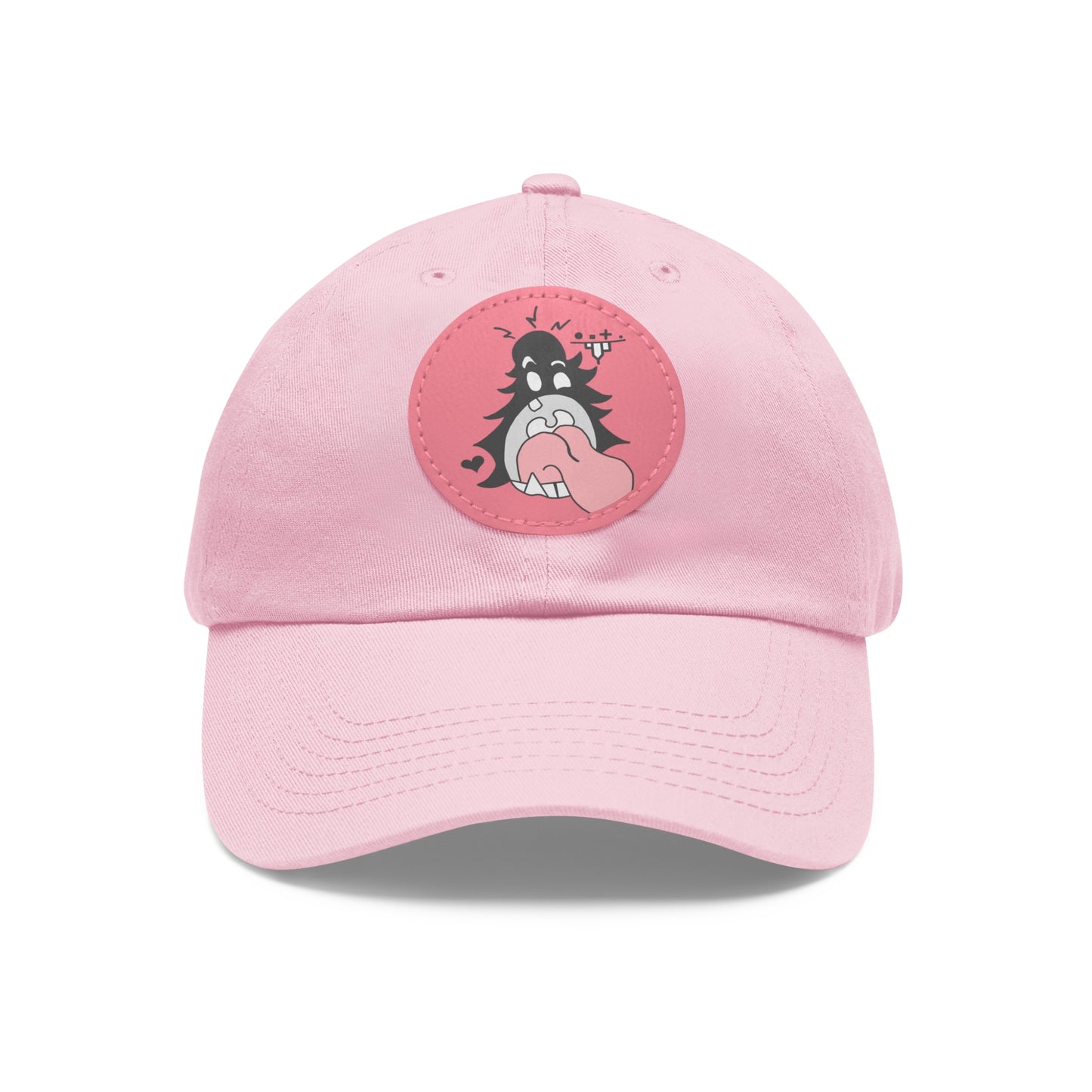 "Scrietch" Dad Hat with Leather Patch (Round)