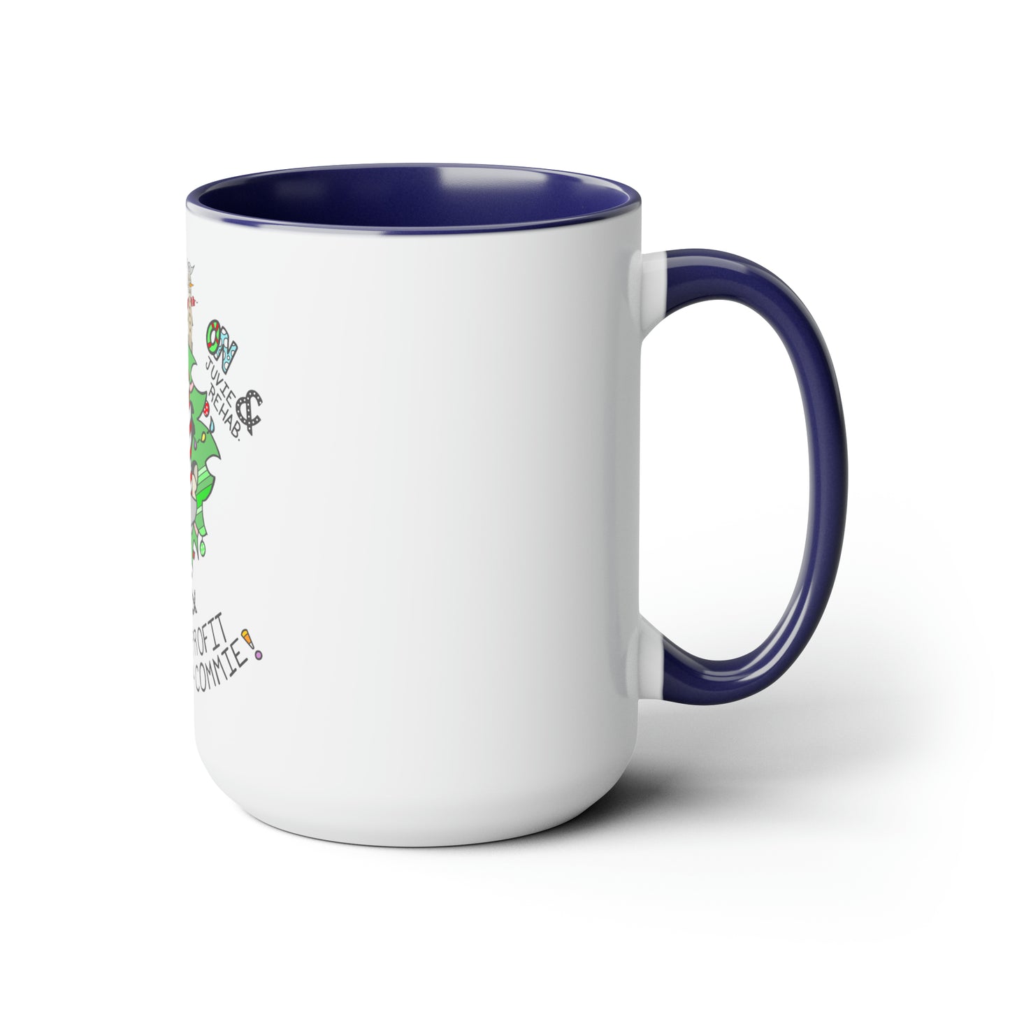 "On Profit! On Commie!" Two-Tone Coffee Mugs, 15oz