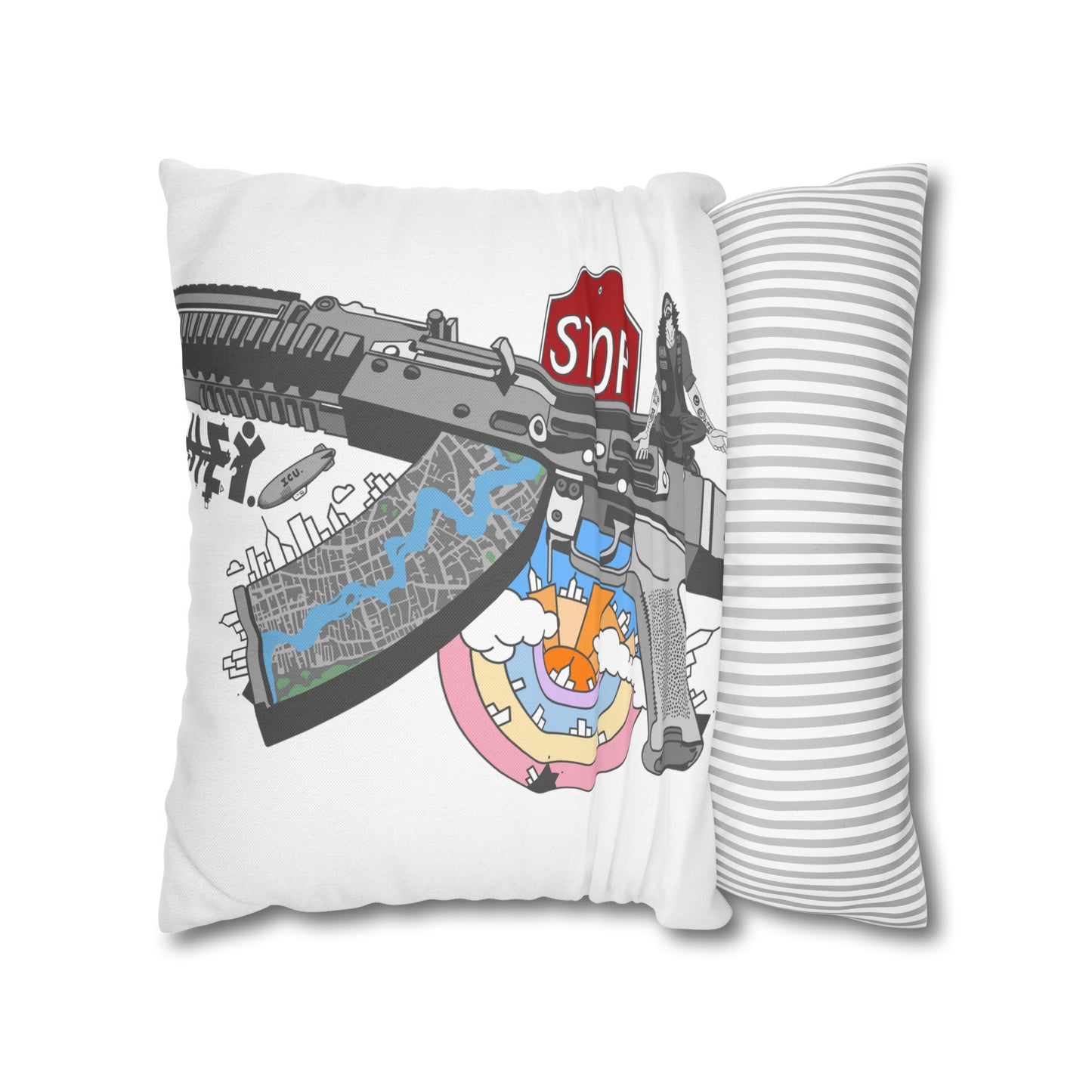 "Just Stop" Spun Polyester Square Pillow Case