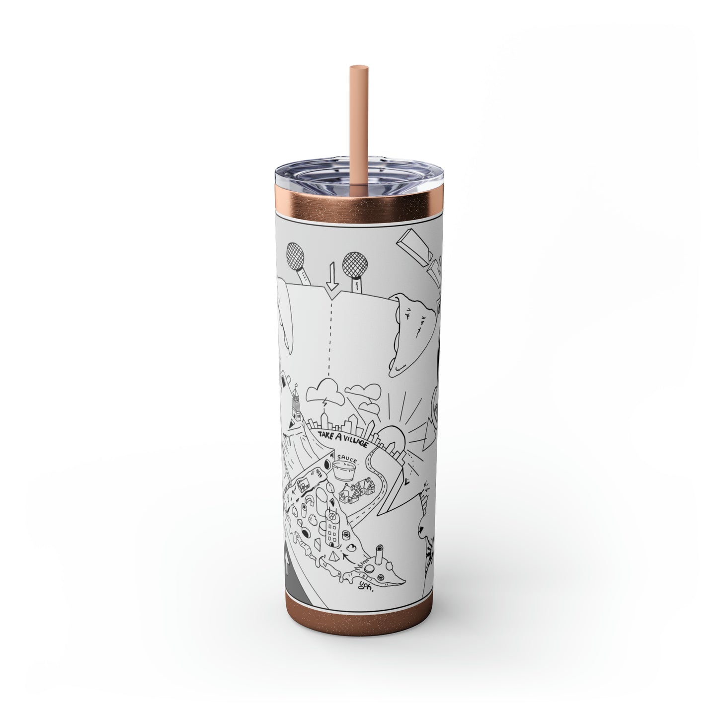 Skinny Tumbler with Straw, 20oz