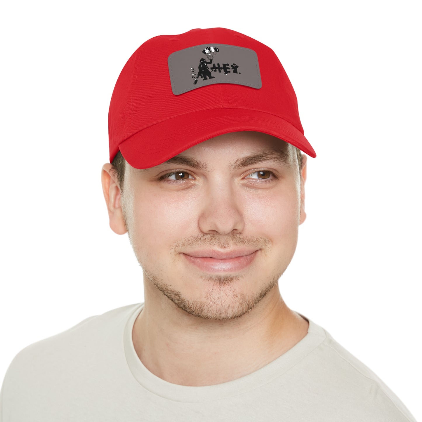Hey Balloons Logo Dad Hat with Leather Patch (Rectangle)