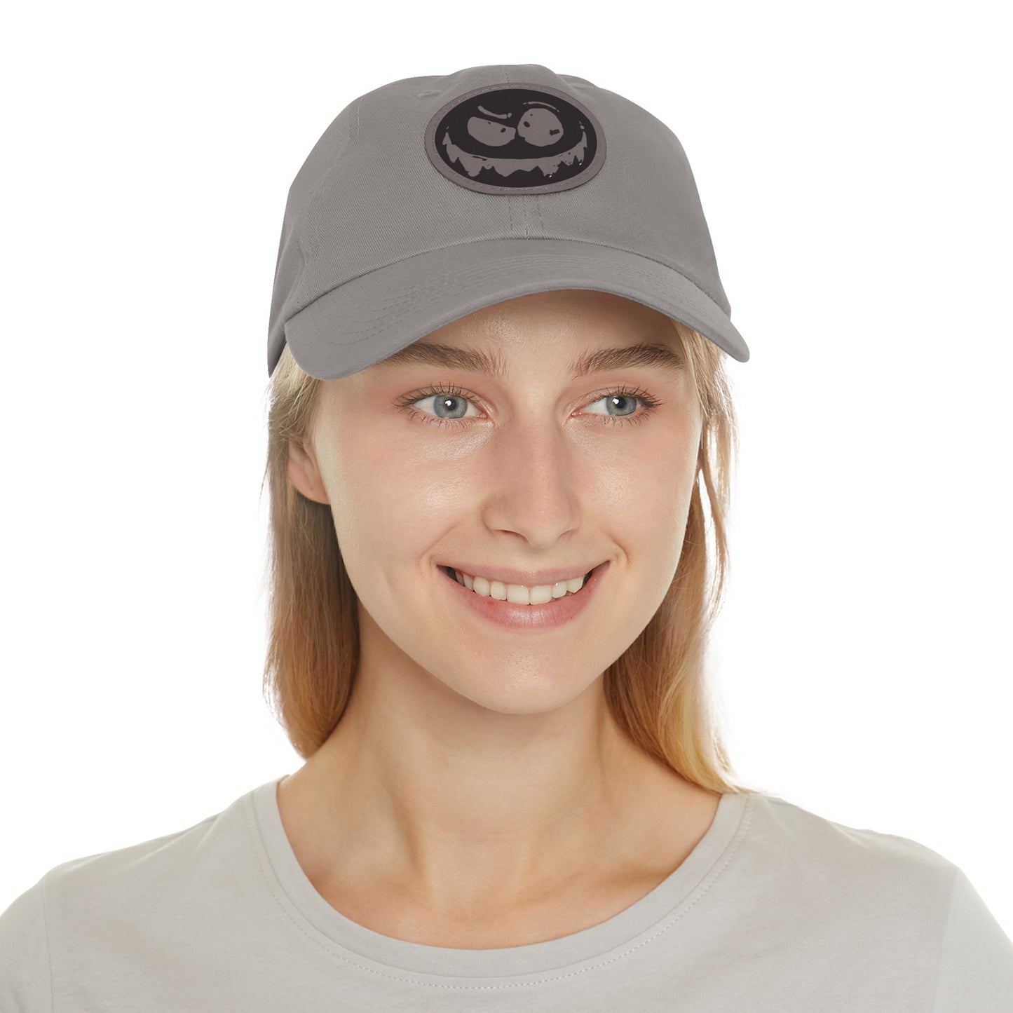 "Twitchy" Dad Hat with Leather Patch (Round)